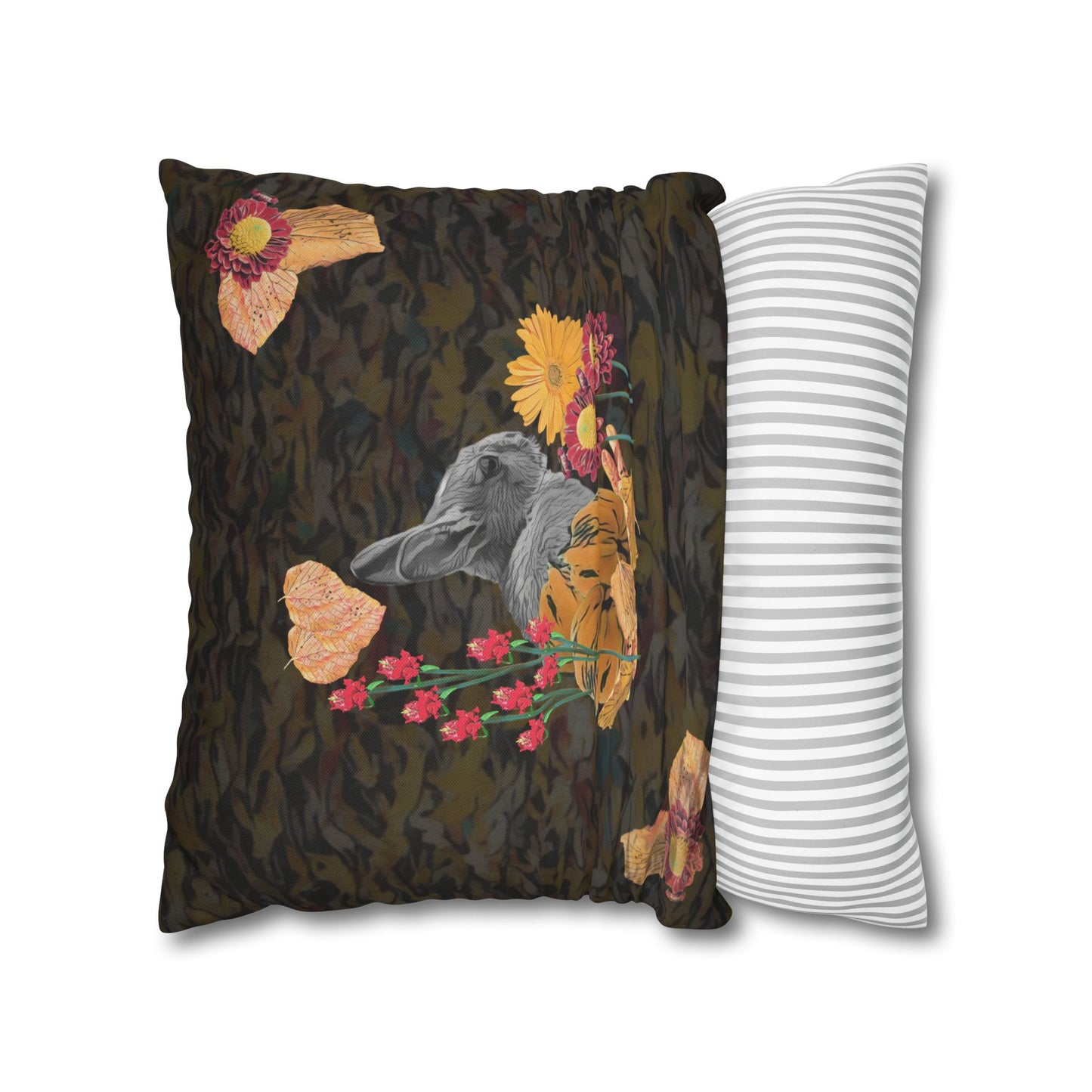 black-nature-themed-decorative-pillowcase-cozy-home-accent-gift-for-nature-lovers-fall-decor-eco-friendly-cushion-cover - front view