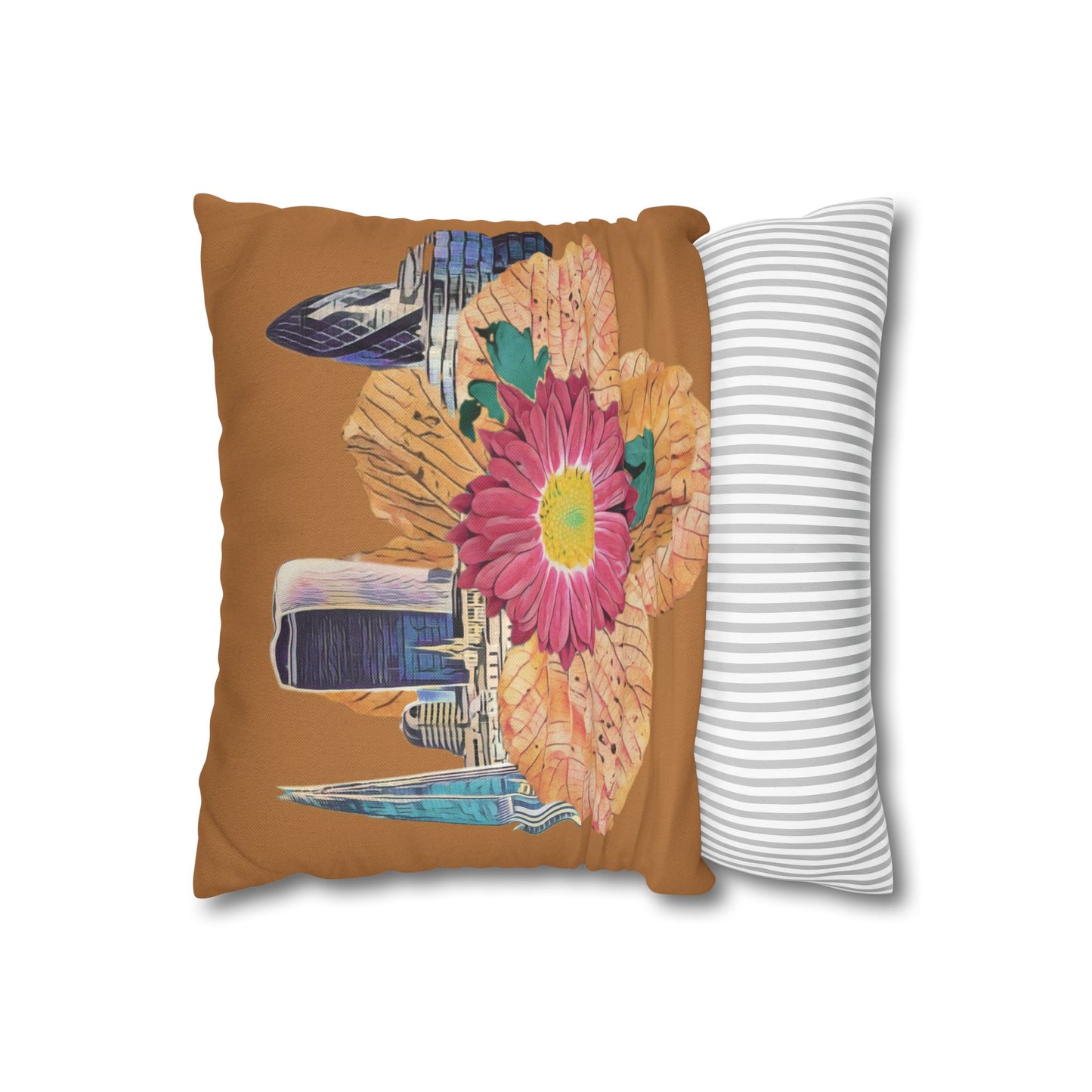 pillowcase-london-landmarks-autumn-floral-foliage - front view
