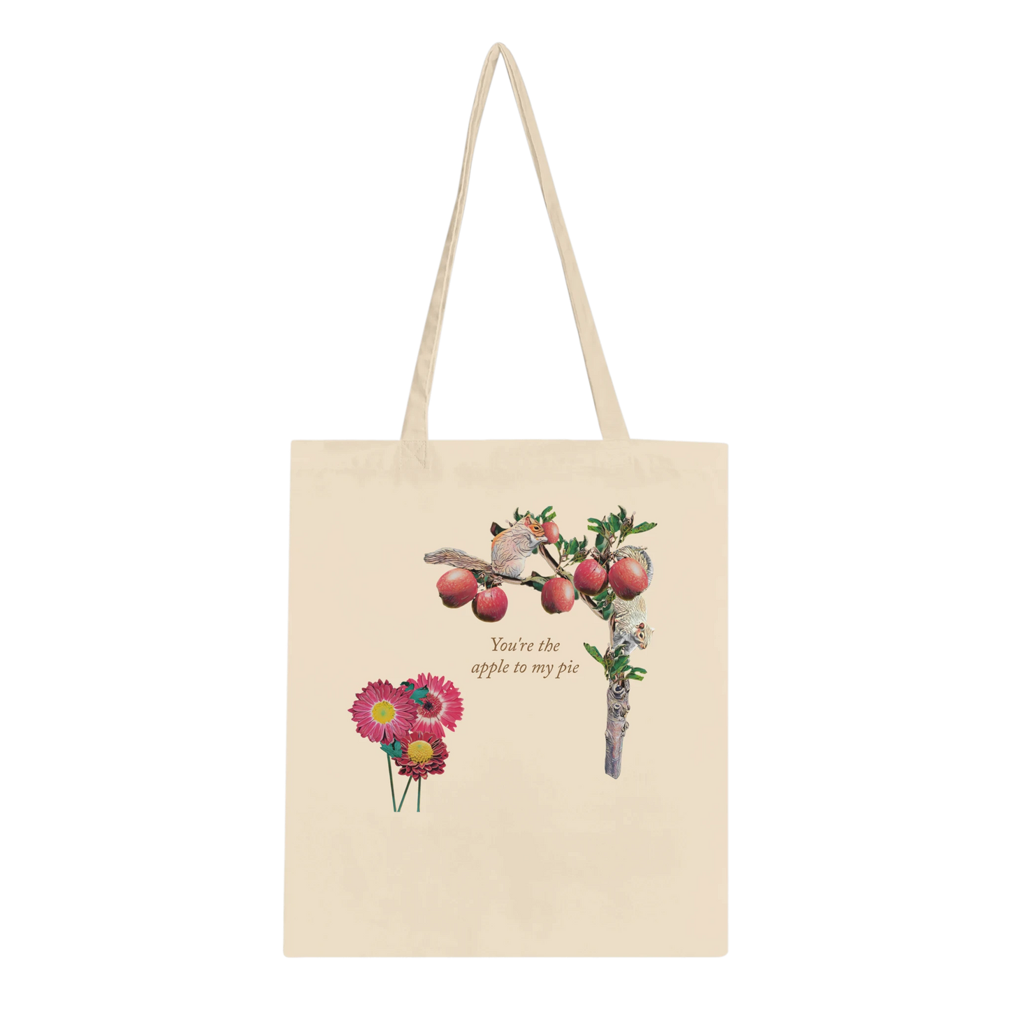 eco-friendly-tote-bag-with-squirrel-and-apples-design-10l-cotton-carrier - front view