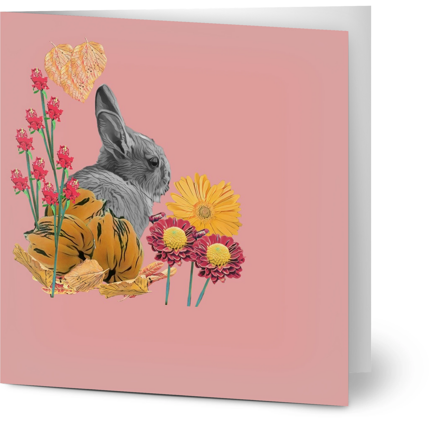cute-rabbit-pumpkin-themed-greeting-cards-pack-of-10-personalized-cards - front view