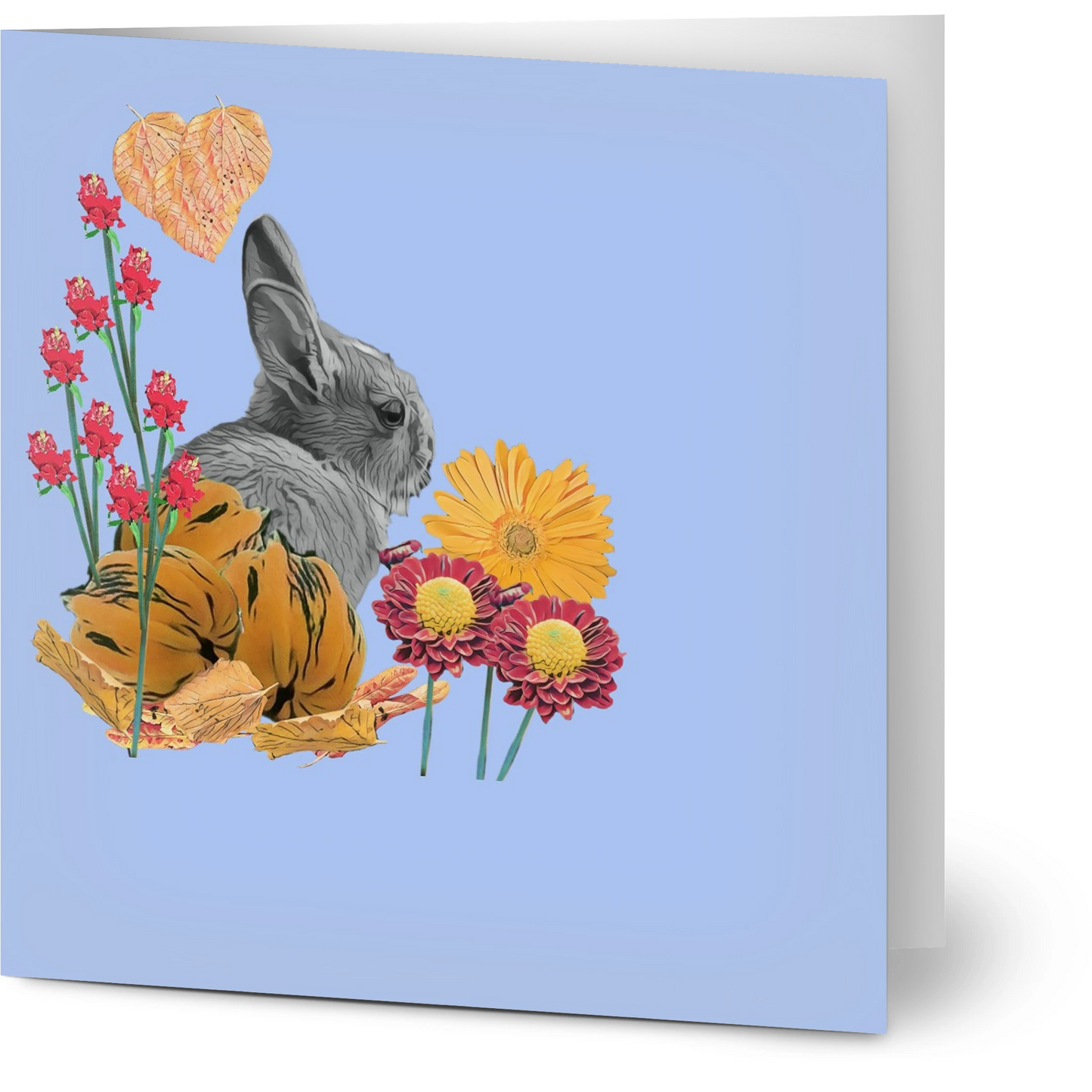 cute-rabbit-pumpkin-themed-greeting-cards-pack-of-10-personalized-cards - front view