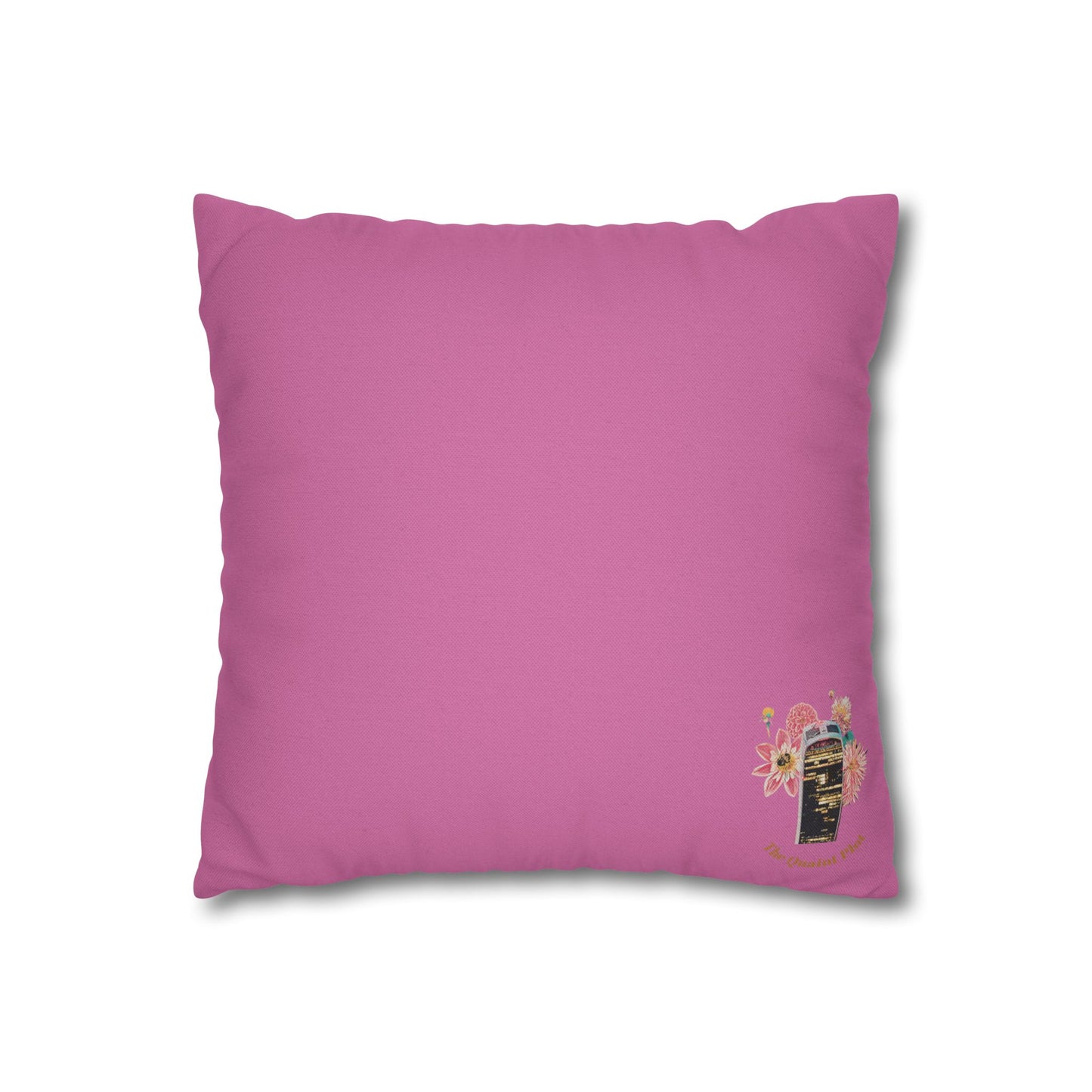 light-pink-pillowcase-cozy-fox-pumpkins-and-chrysanthemum-autumn-leaves-design - front view