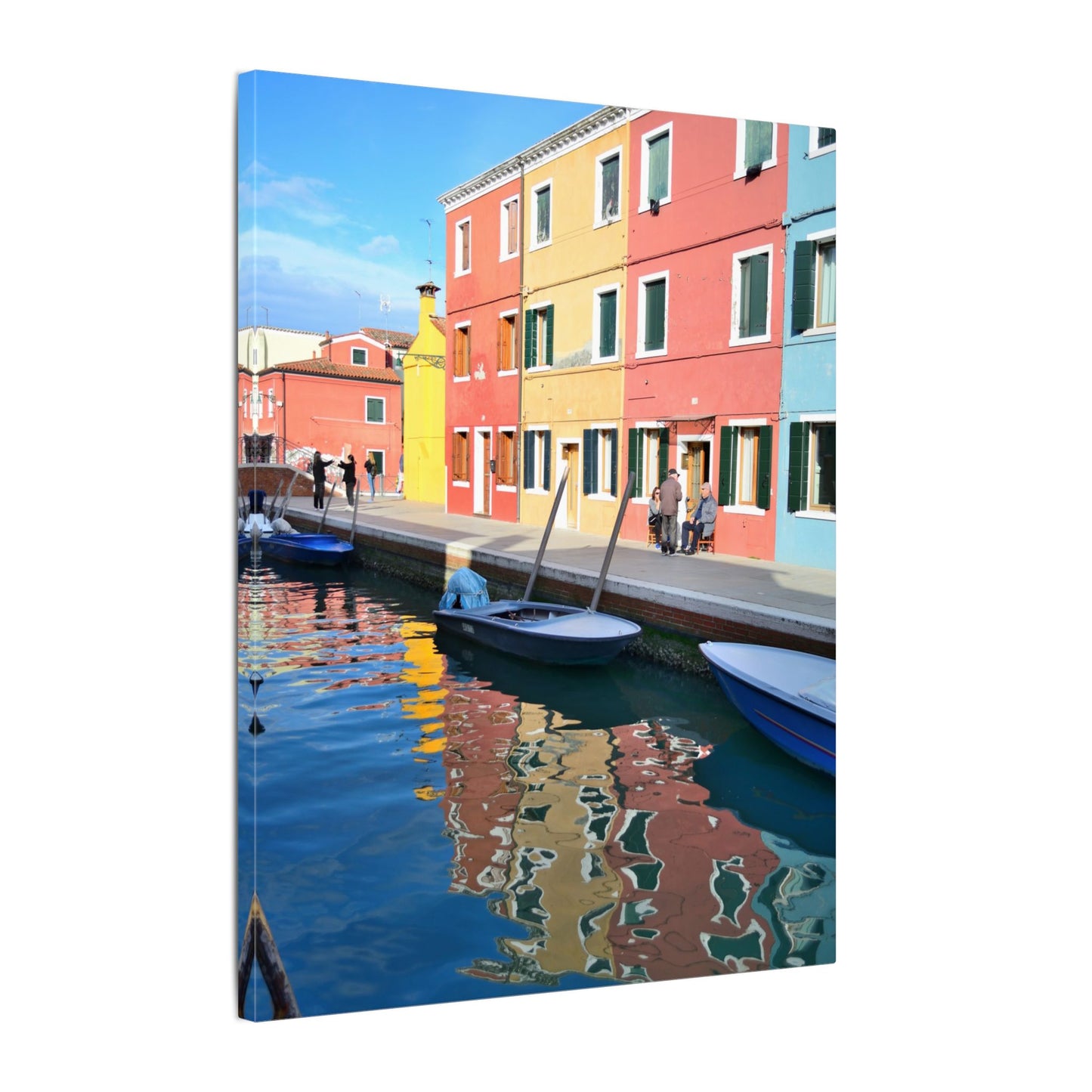 Matte Canvas Wall Art — Reflection of Colourful Houses in Mulano