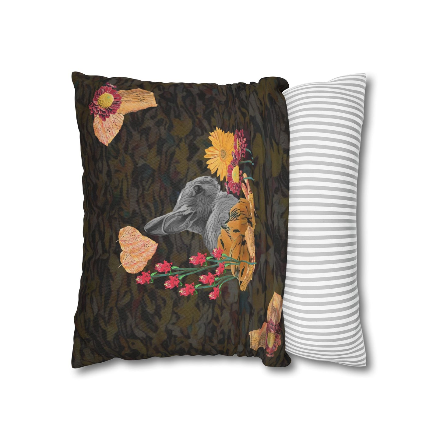 black-nature-themed-decorative-pillowcase-cozy-home-accent-gift-for-nature-lovers-fall-decor-eco-friendly-cushion-cover - front view
