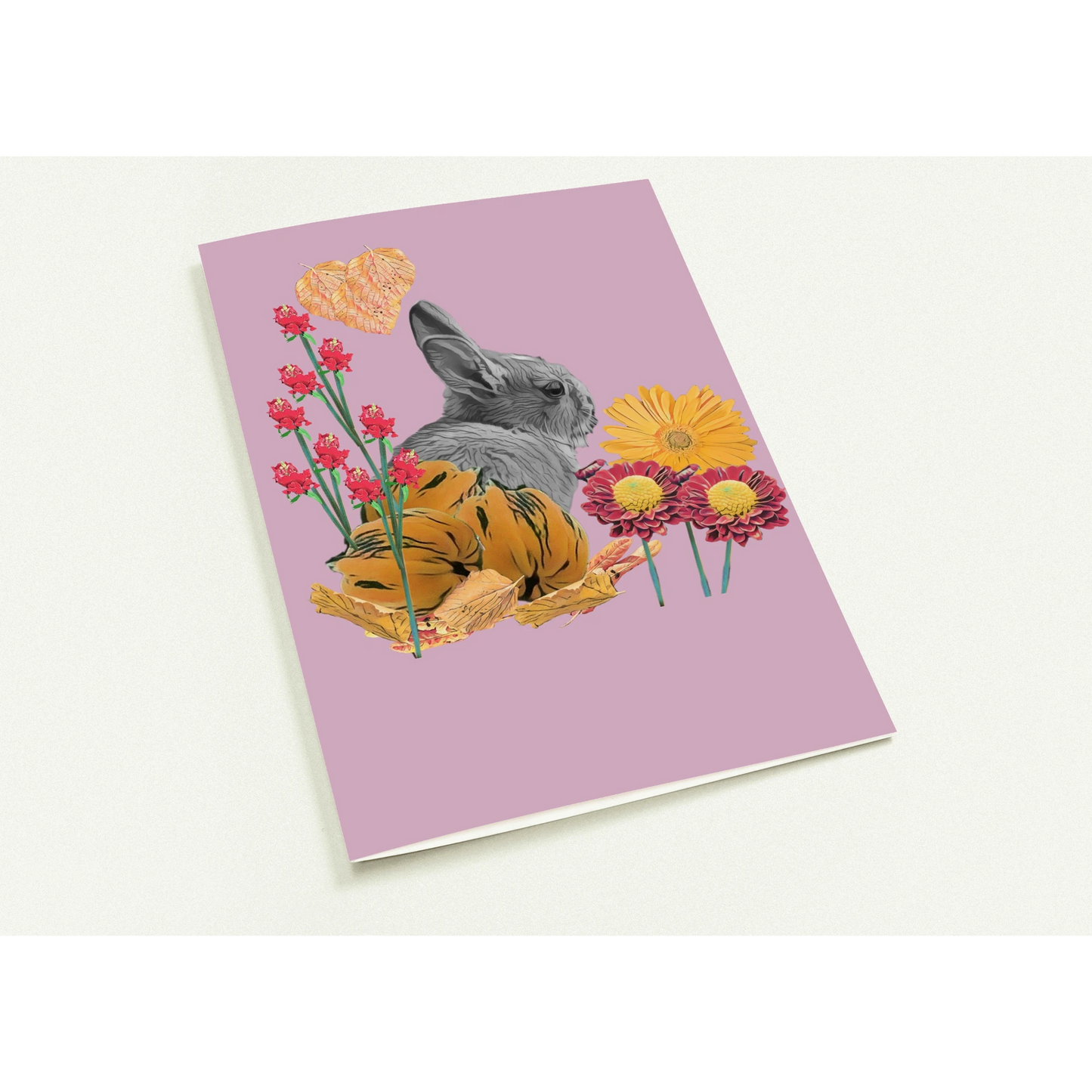 cute-rabbit-pumpkin-themed-greeting-cards-pack-of-10-personalized-cards - front view