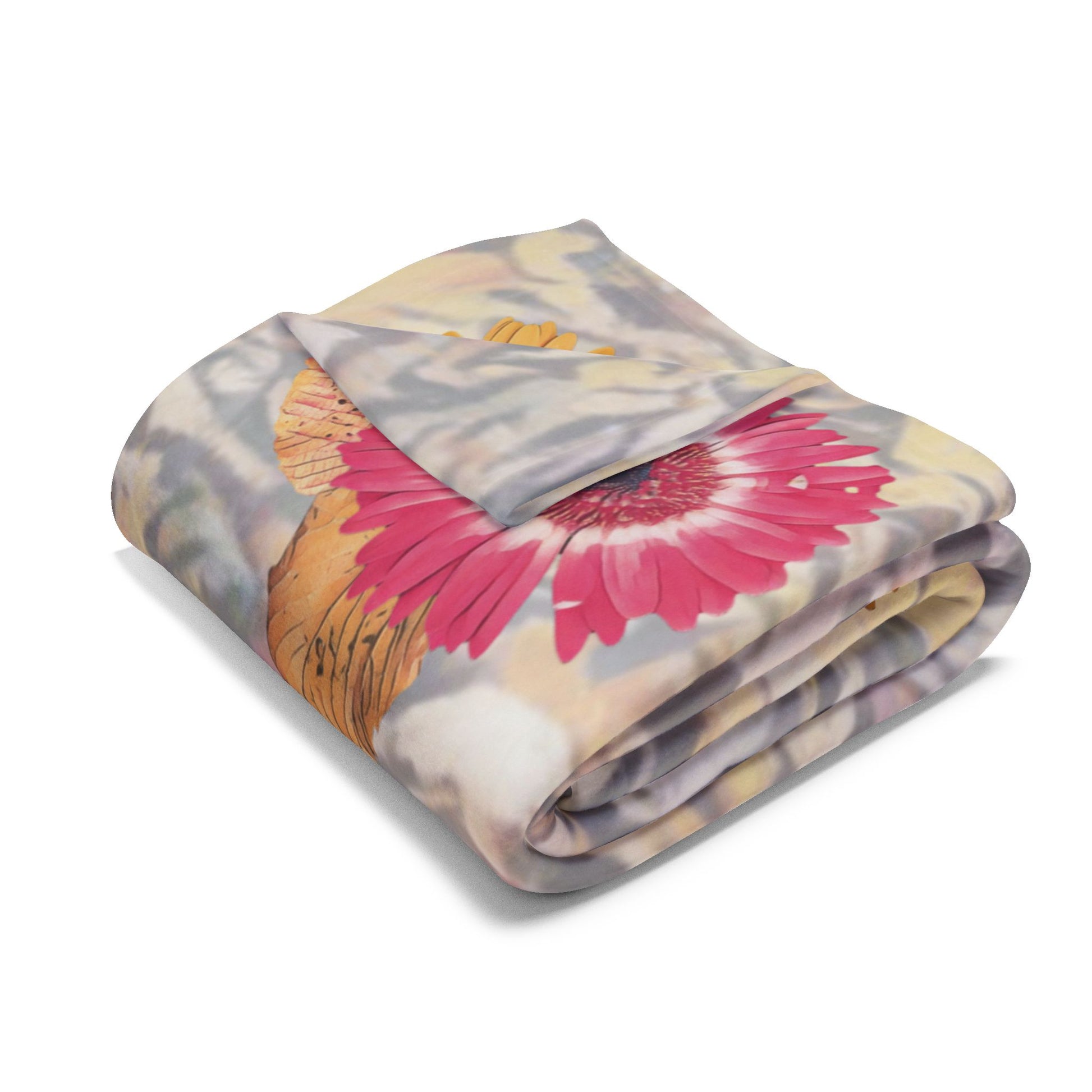 fleece-blanket-autumnal-fox-pumpkins-and-chrysanthemum-design - front view