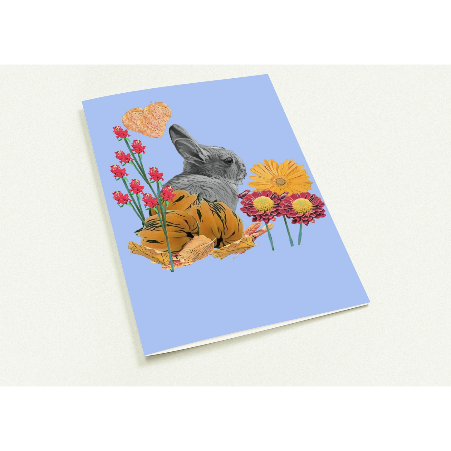 cute-rabbit-pumpkin-themed-greeting-cards-pack-of-10-personalized-cards - front view