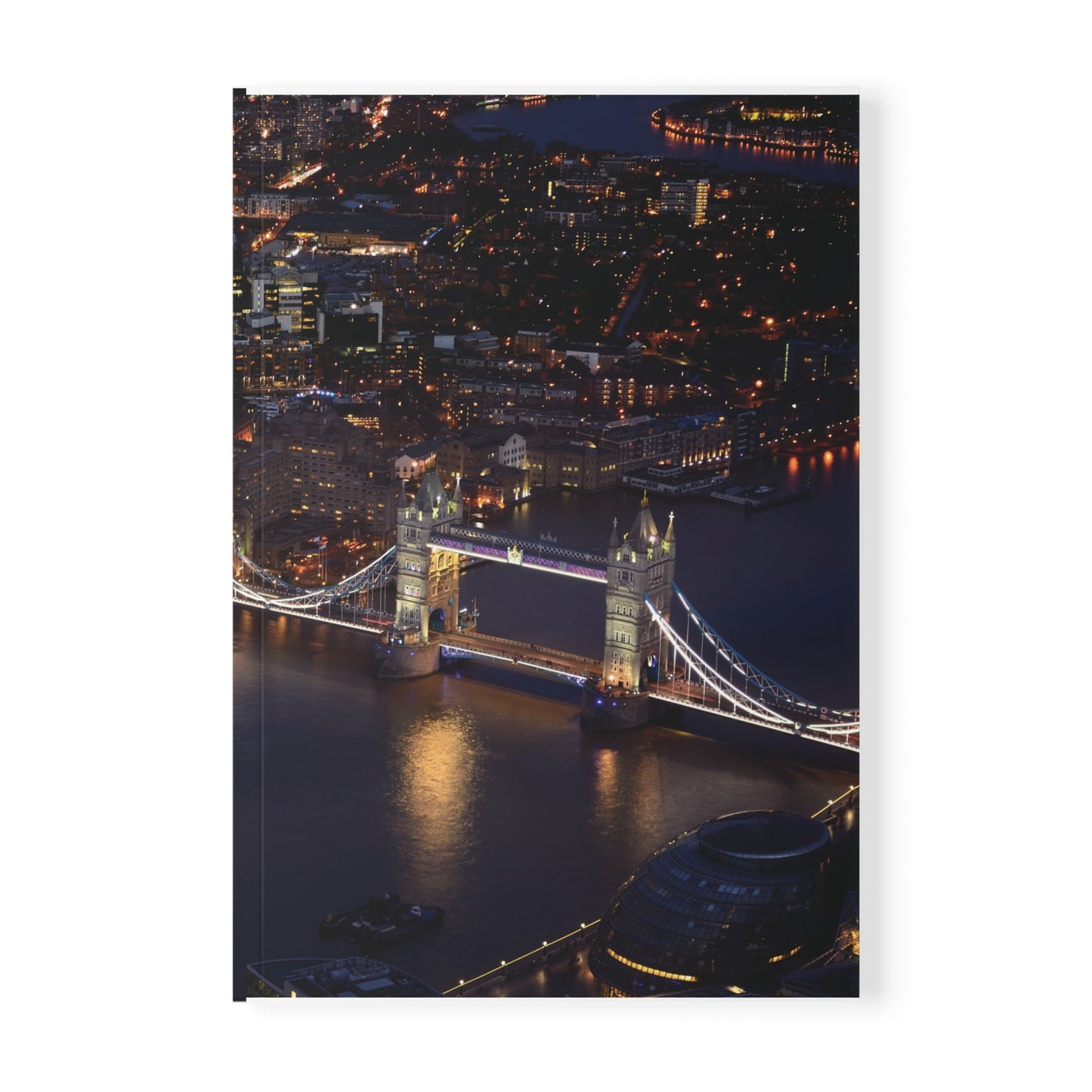notebook-shard-at-night-tower-bridge-and-the-tower-of-london-urban-view-a5-softcover - front view