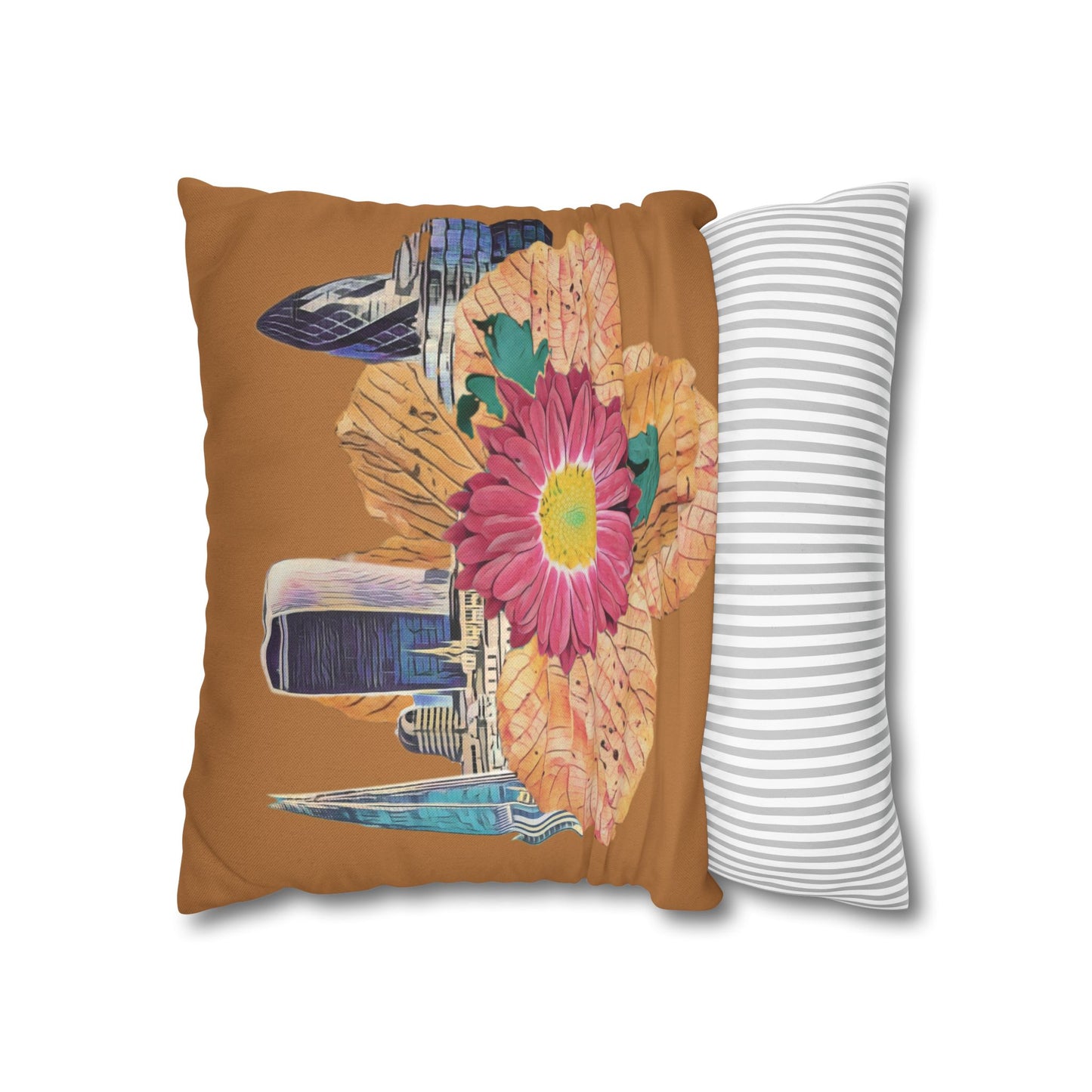 pillowcase-london-landmarks-autumn-floral-foliage - front view