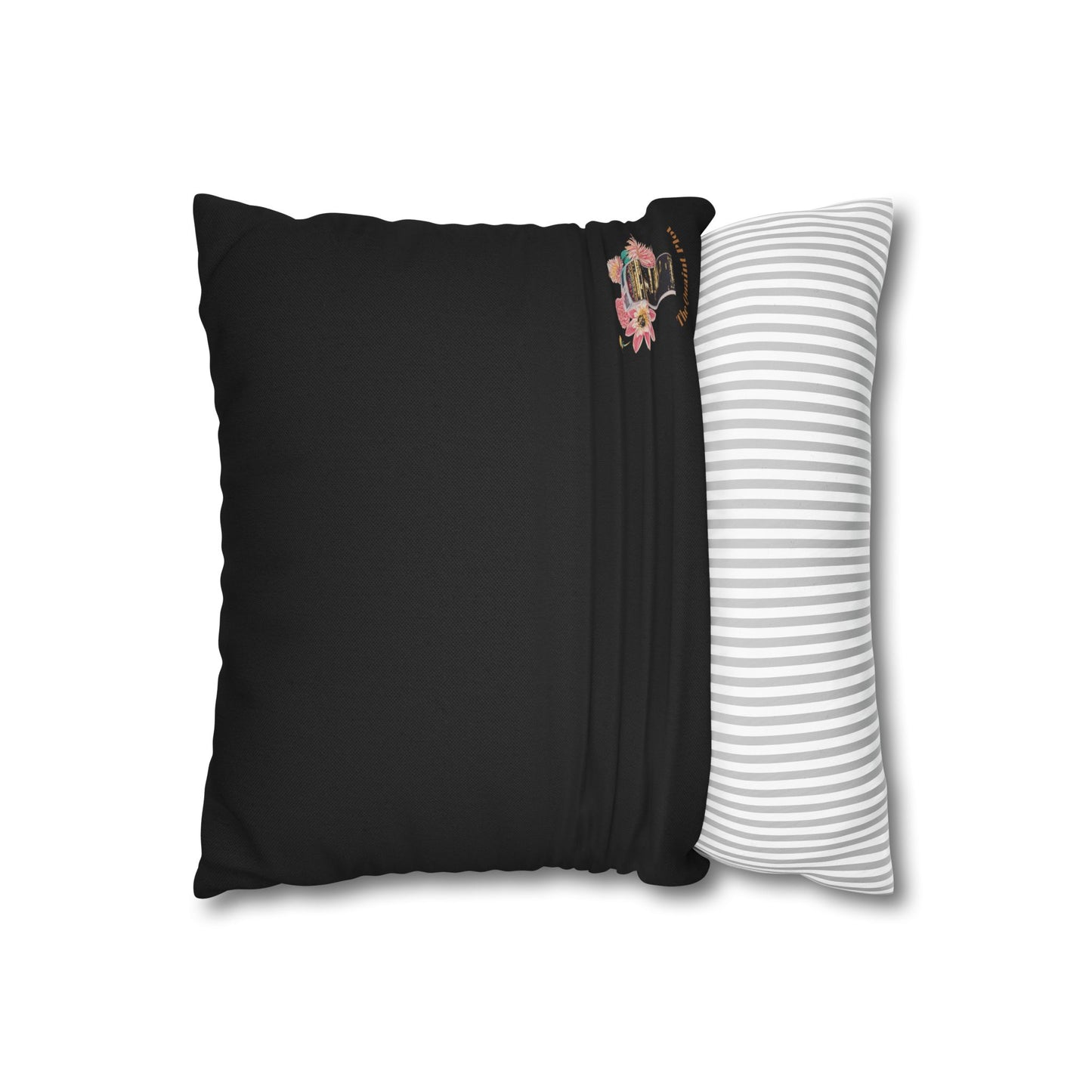 no-leaves-black-pillowcase-squirrels-and-apple-tree-floral-design - front view