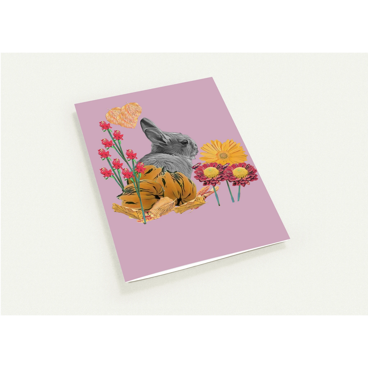 cute-rabbit-pumpkin-themed-greeting-cards-pack-of-10-personalized-cards - front view
