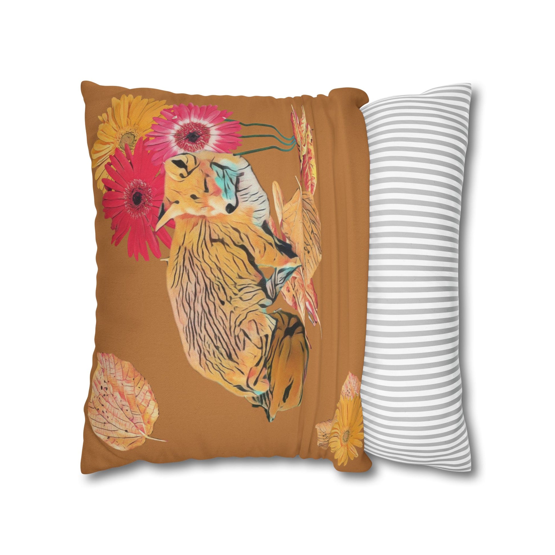 no-leaves-pillowcase-cozy-fox-pumpkins-and-chrysanthemum-autumn-leaves-design - front view