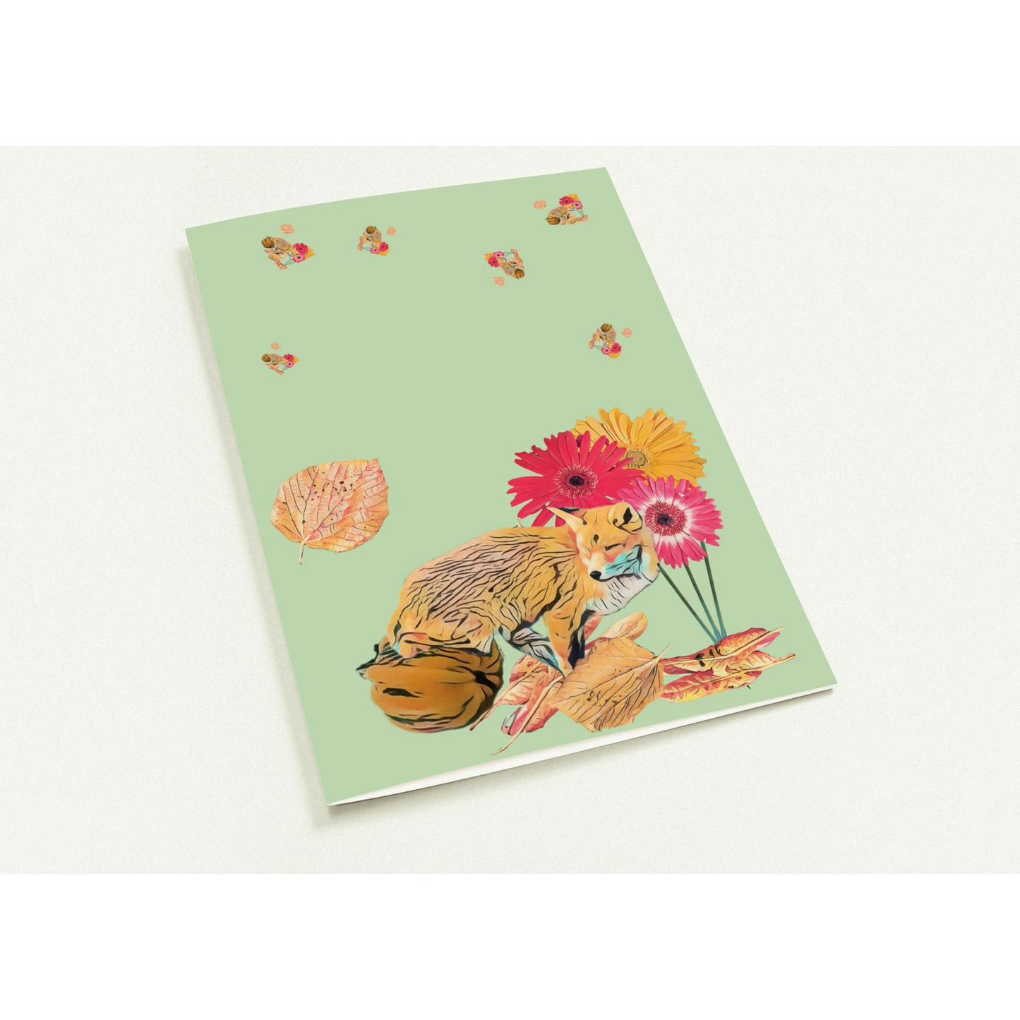 light-blues-autumnal-fox-and-pumpkin-greeting-cards-pack-of-10-cozy-designs - front view