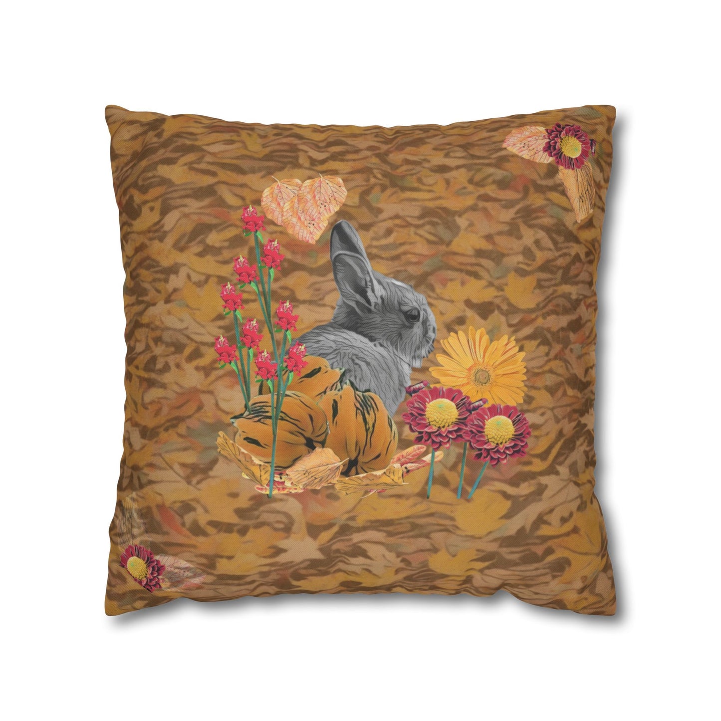 foliage-background-nature-themed-decorative-pillowcase-cozy-home-accent-gift-for-nature-lovers-fall-decor-eco-friendly-cushion-cover - front view
