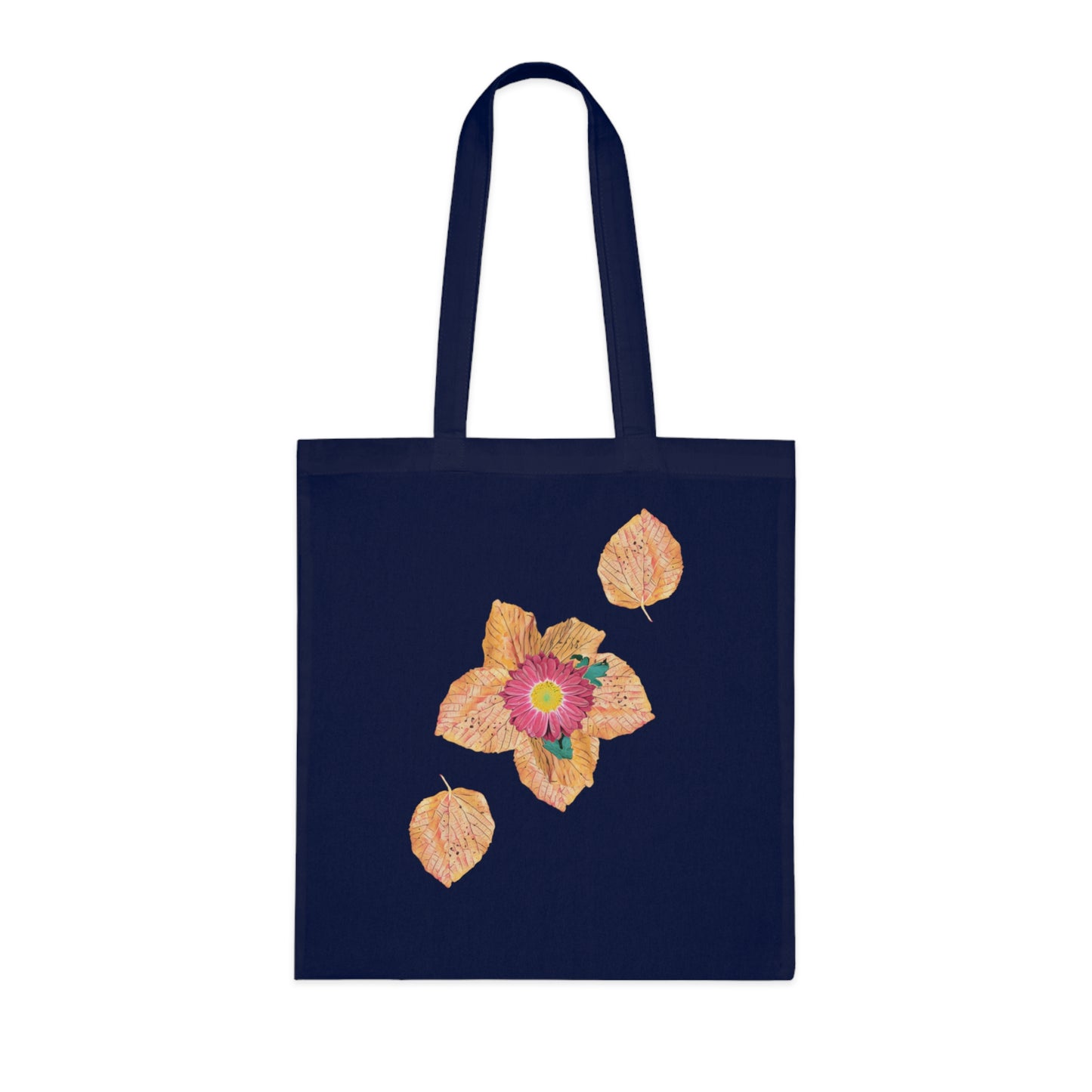 fallen-leaves-autumn-design-with-red-flower - front view