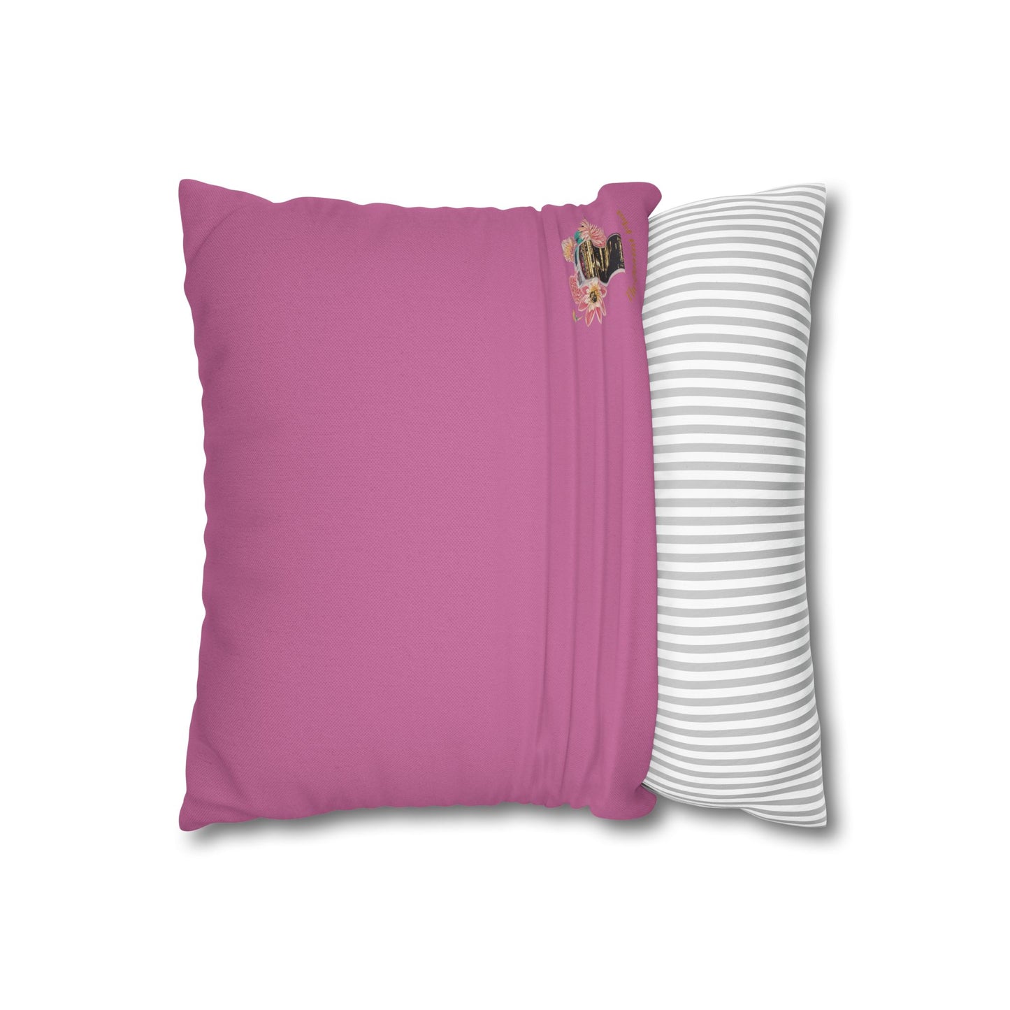 light-pink-pillowcase-robin-and-pears-tree-and-sunflower-design - front view