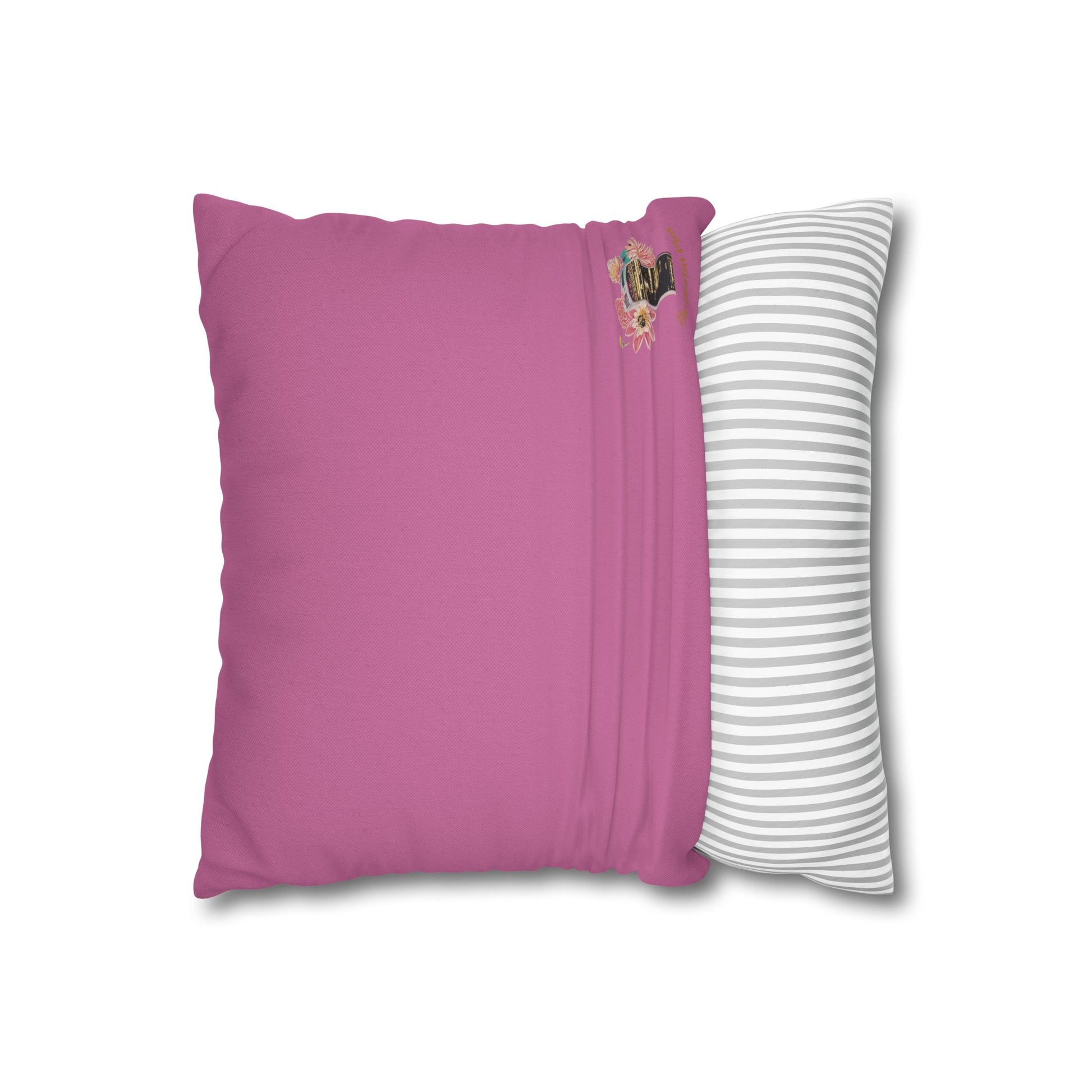 light-pink-pillowcase-robin-and-pears-tree-and-sunflower-design - front view