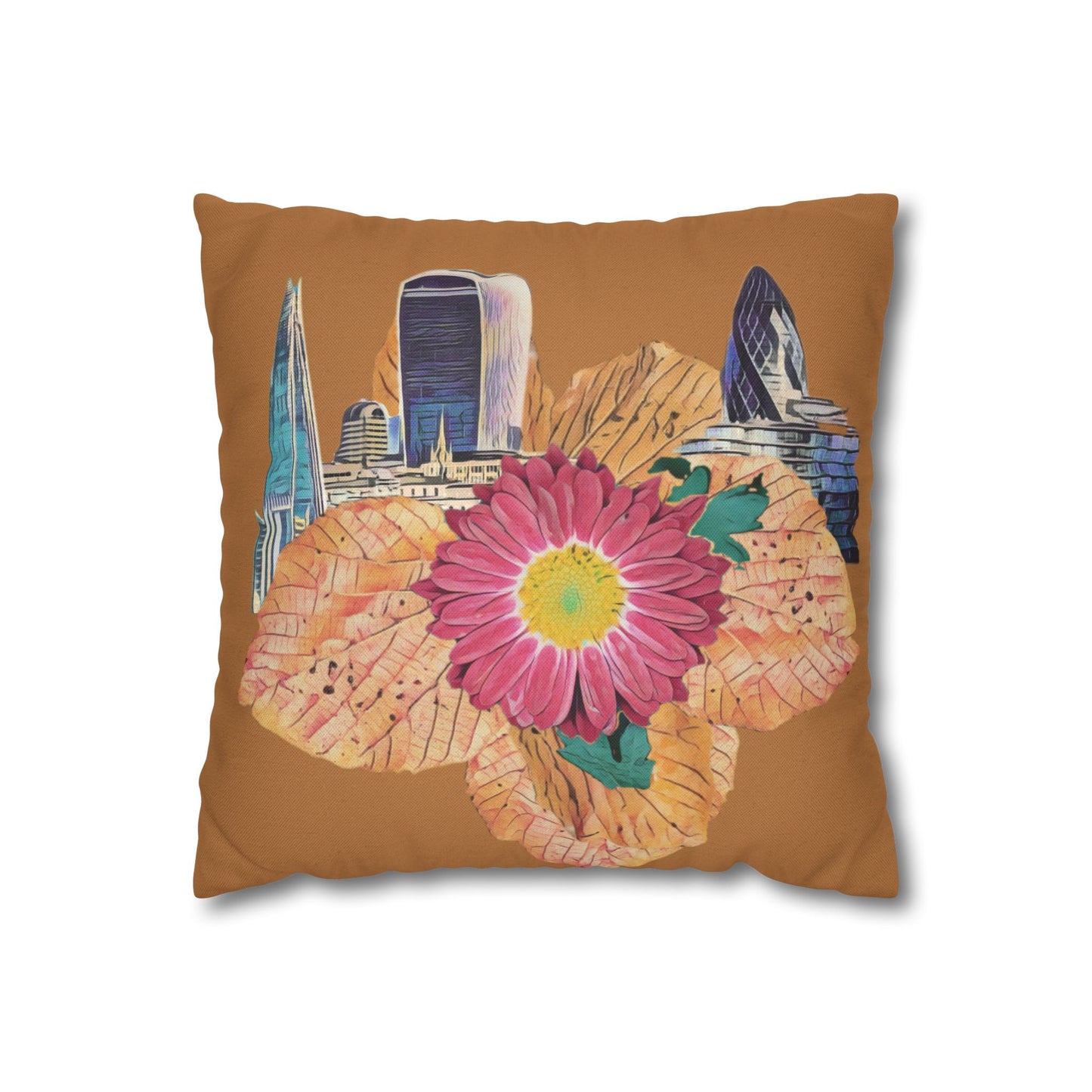 pillowcase-london-landmarks-autumn-floral-foliage - front view
