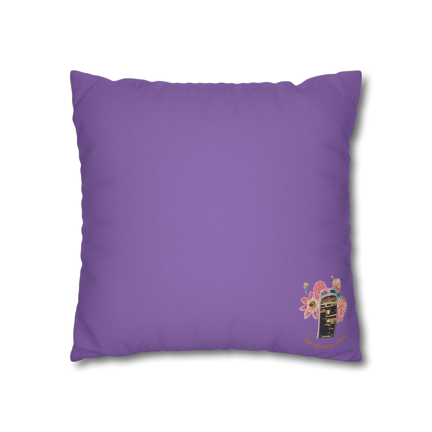 lavander-pillowcase-squirrels-and-apple-tree-floral-design - front view