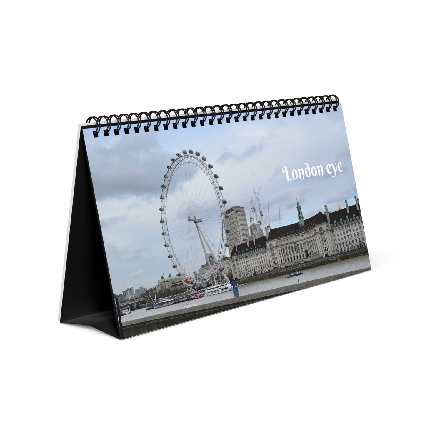 desk-calendar-london-landmarks-tower-bridge-the-shard-time-management-office-decor-wall-calendar-monthly-planner - front view