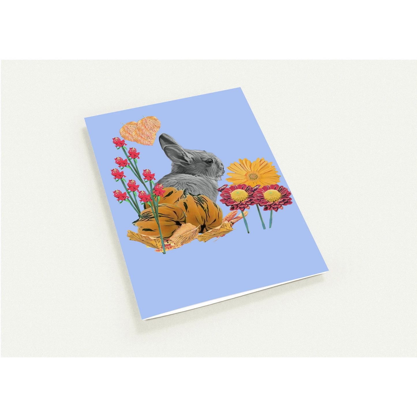 cute-rabbit-pumpkin-themed-greeting-cards-pack-of-10-personalized-cards - front view