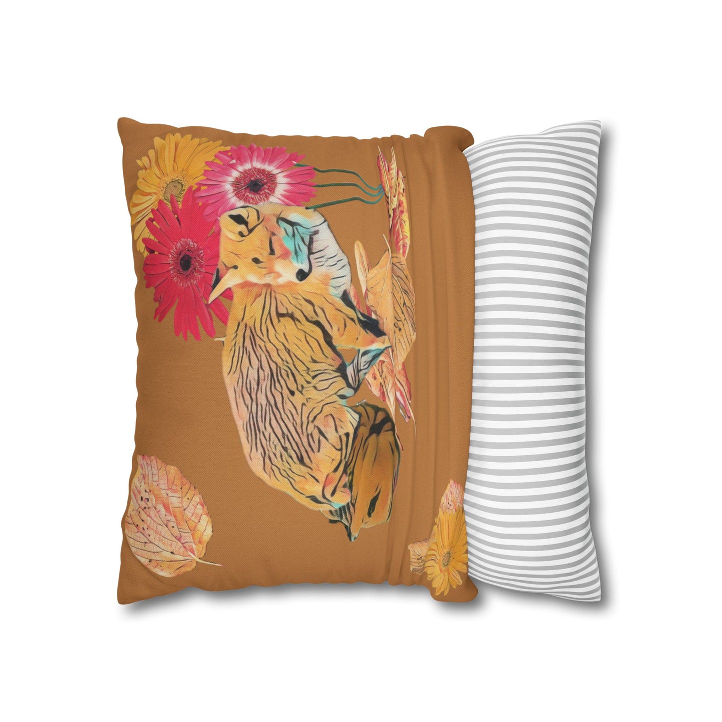 no-leaves-pillowcase-cozy-fox-pumpkins-and-chrysanthemum-autumn-leaves-design - front view
