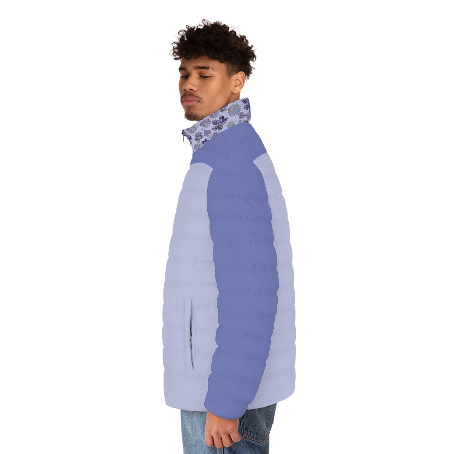 Foliage double light Blues Puffer Jacket