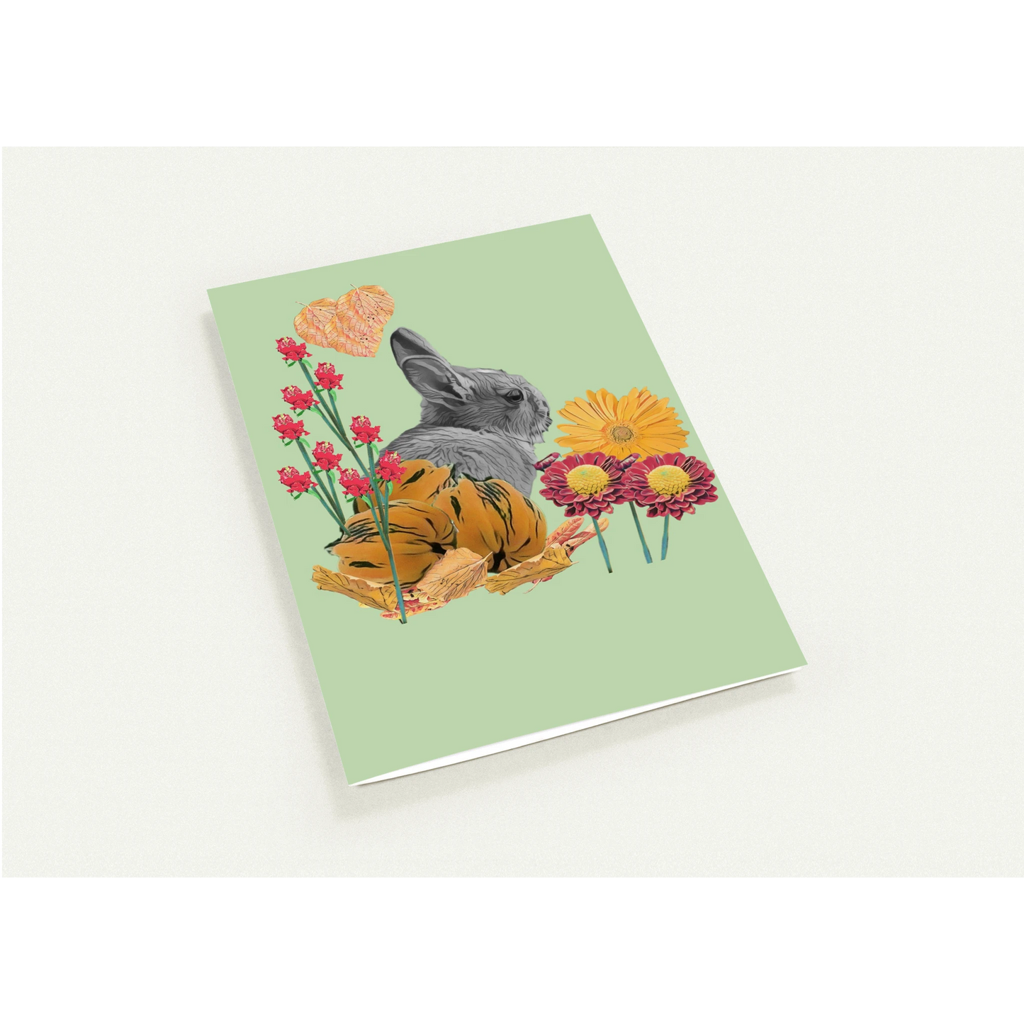 cute-rabbit-pumpkin-themed-greeting-cards-pack-of-10-personalized-cards - front view