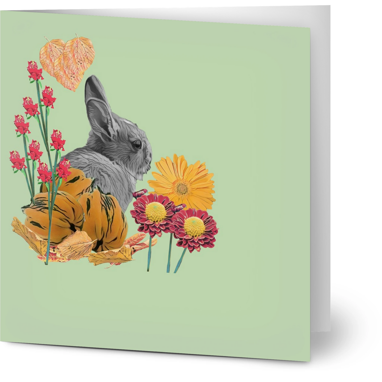 cute-rabbit-pumpkin-themed-greeting-cards-pack-of-10-personalized-cards - front view
