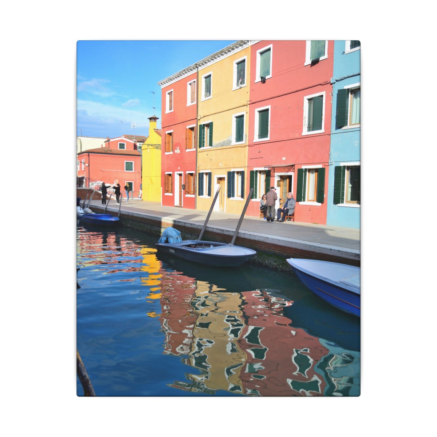 Matte Canvas Wall Art — Reflection of Colourful Houses in Mulano