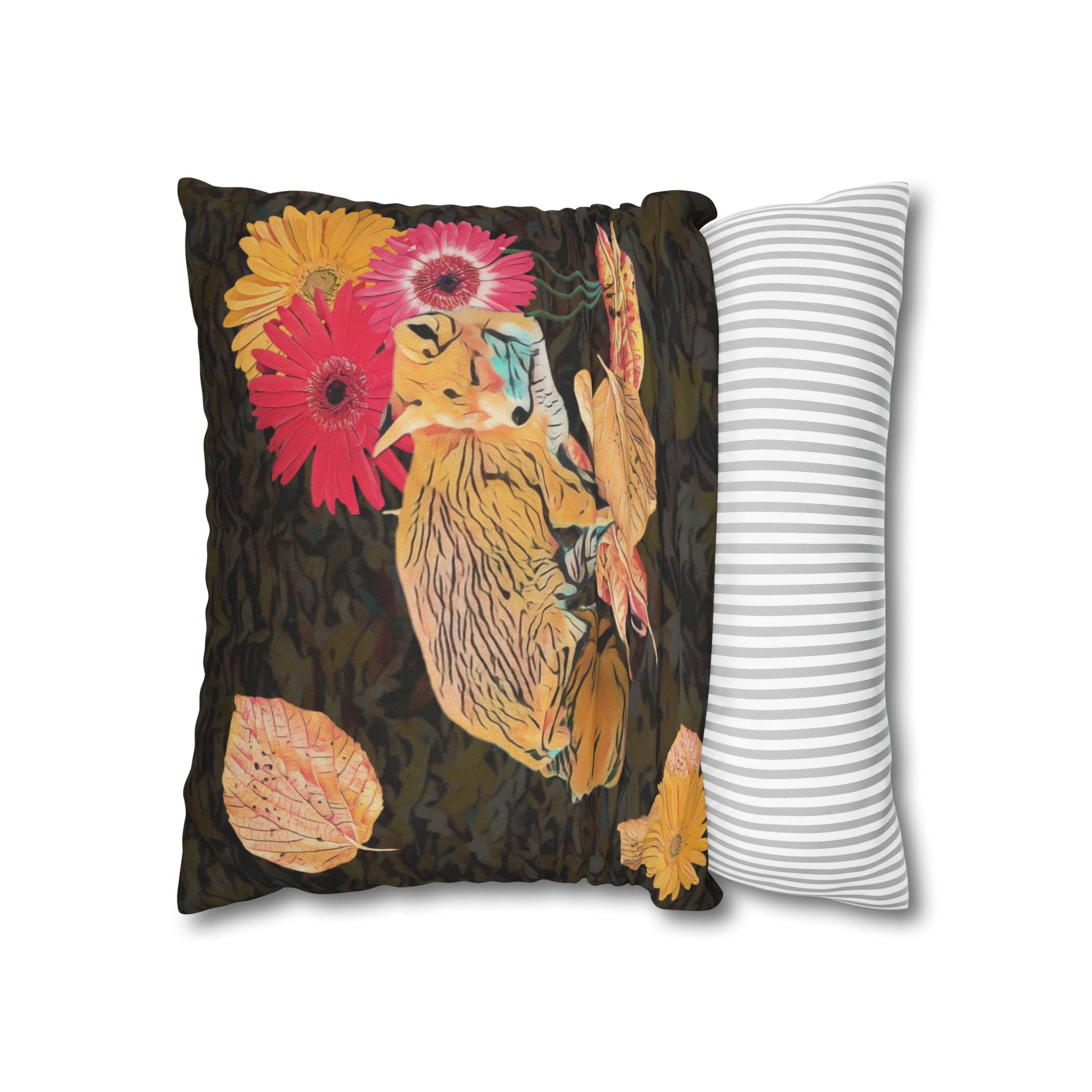 pillowcase-cozy-fox-pumpkins-and-chrysanthemum-autumn-leaves-design - front view