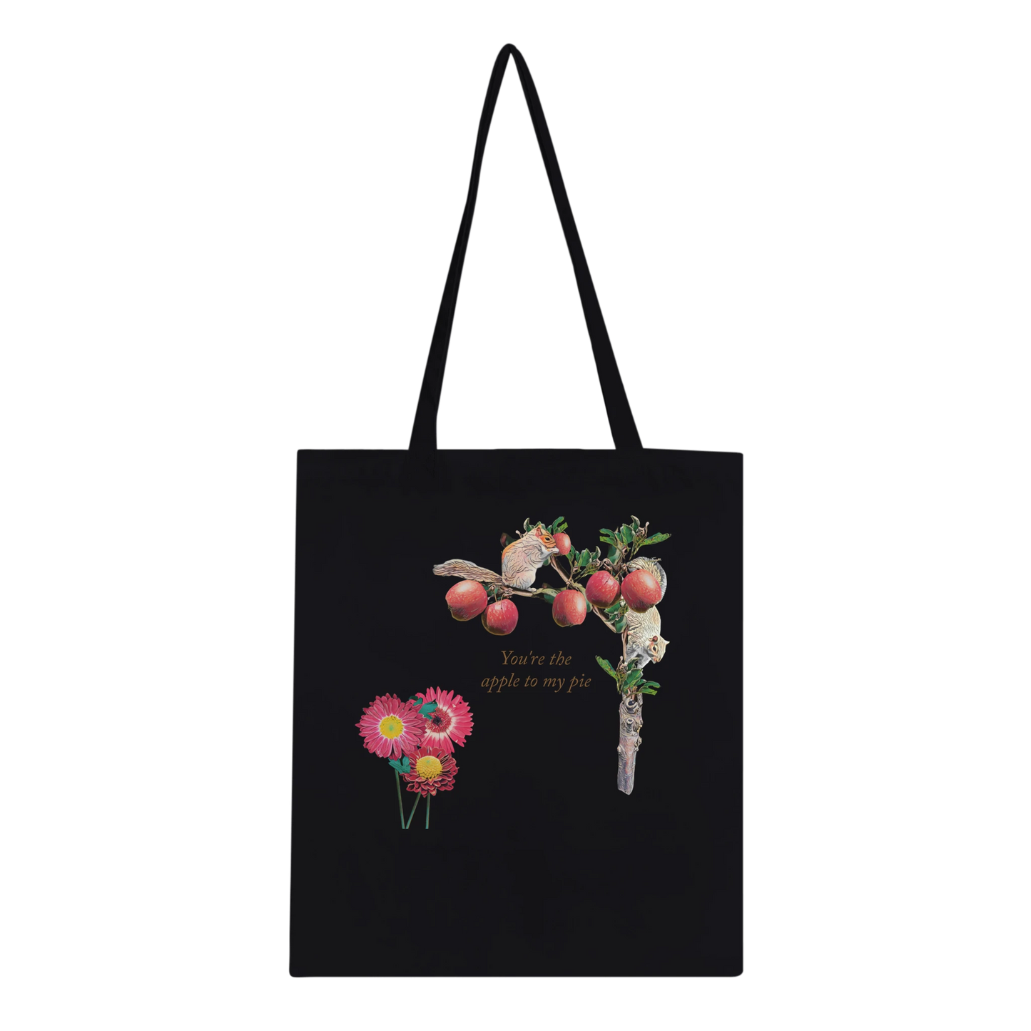 eco-friendly-tote-bag-with-squirrel-and-apples-design-10l-cotton-carrier - front view
