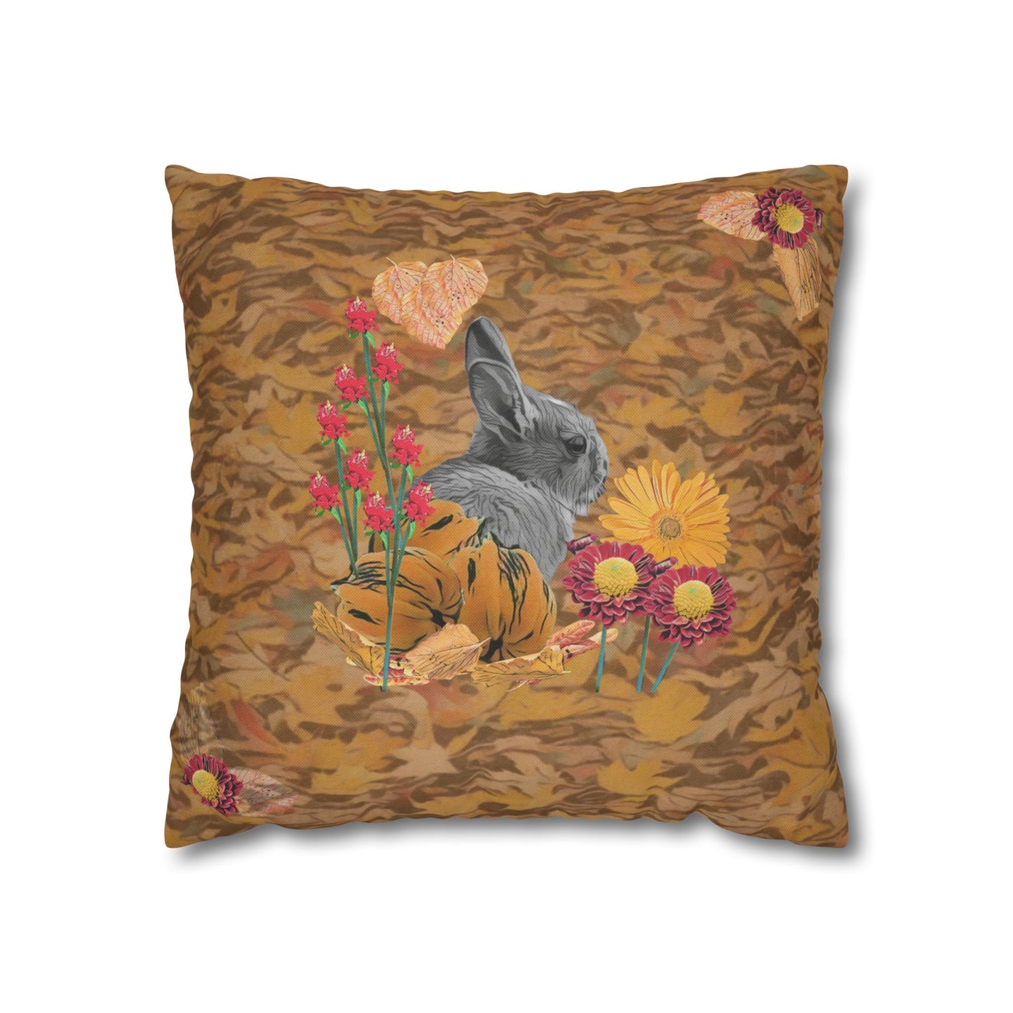 foliage-background-nature-themed-decorative-pillowcase-cozy-home-accent-gift-for-nature-lovers-fall-decor-eco-friendly-cushion-cover - front view