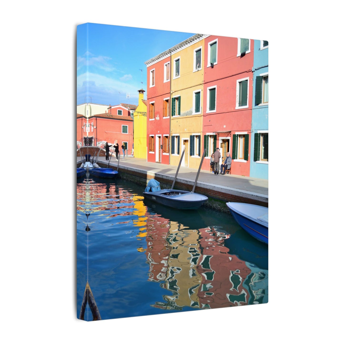 Matte Canvas Wall Art — Reflection of Colourful Houses in Mulano
