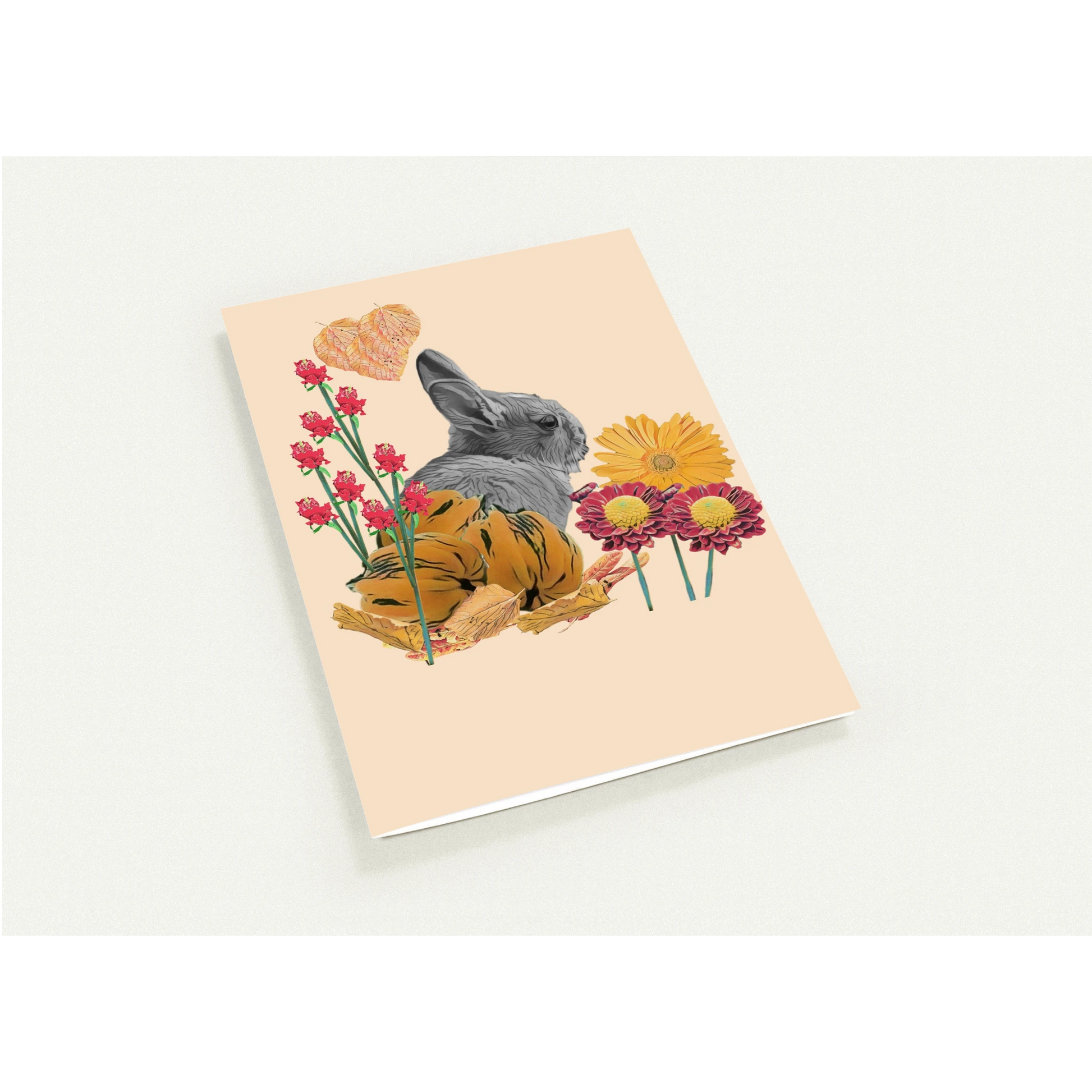 cute-rabbit-pumpkin-themed-greeting-cards-pack-of-10-personalized-cards - front view