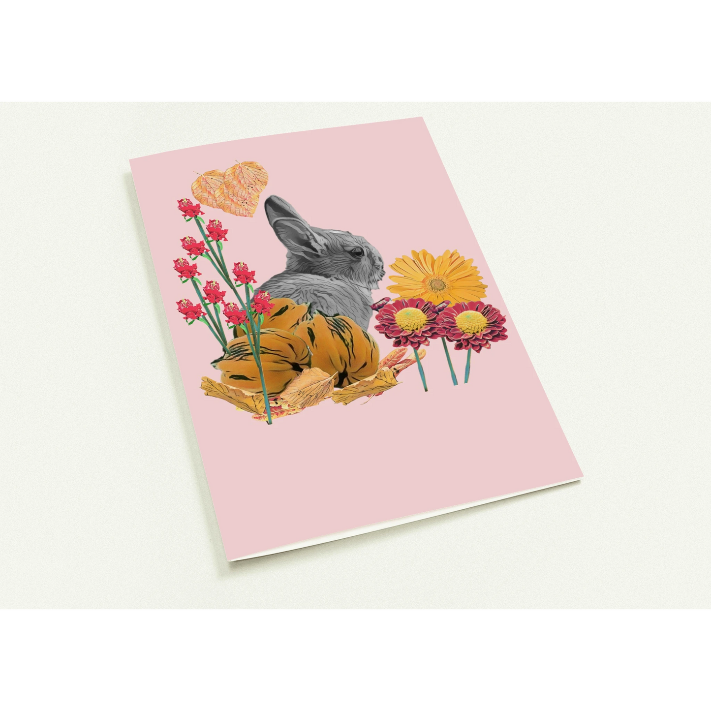 cute-rabbit-pumpkin-themed-greeting-cards-pack-of-10-personalized-cards - front view