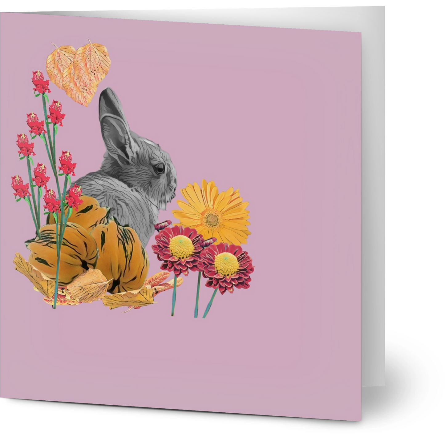 cute-rabbit-pumpkin-themed-greeting-cards-pack-of-10-personalized-cards - front view