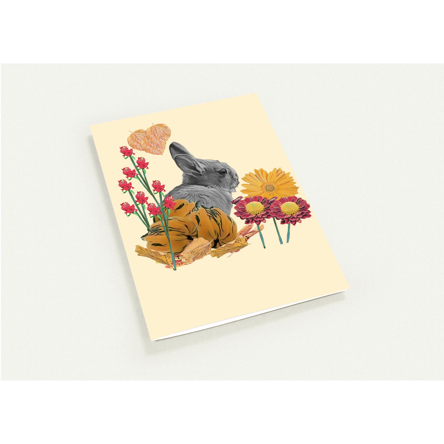 cute-rabbit-pumpkin-themed-greeting-cards-pack-of-10-personalized-cards - front view