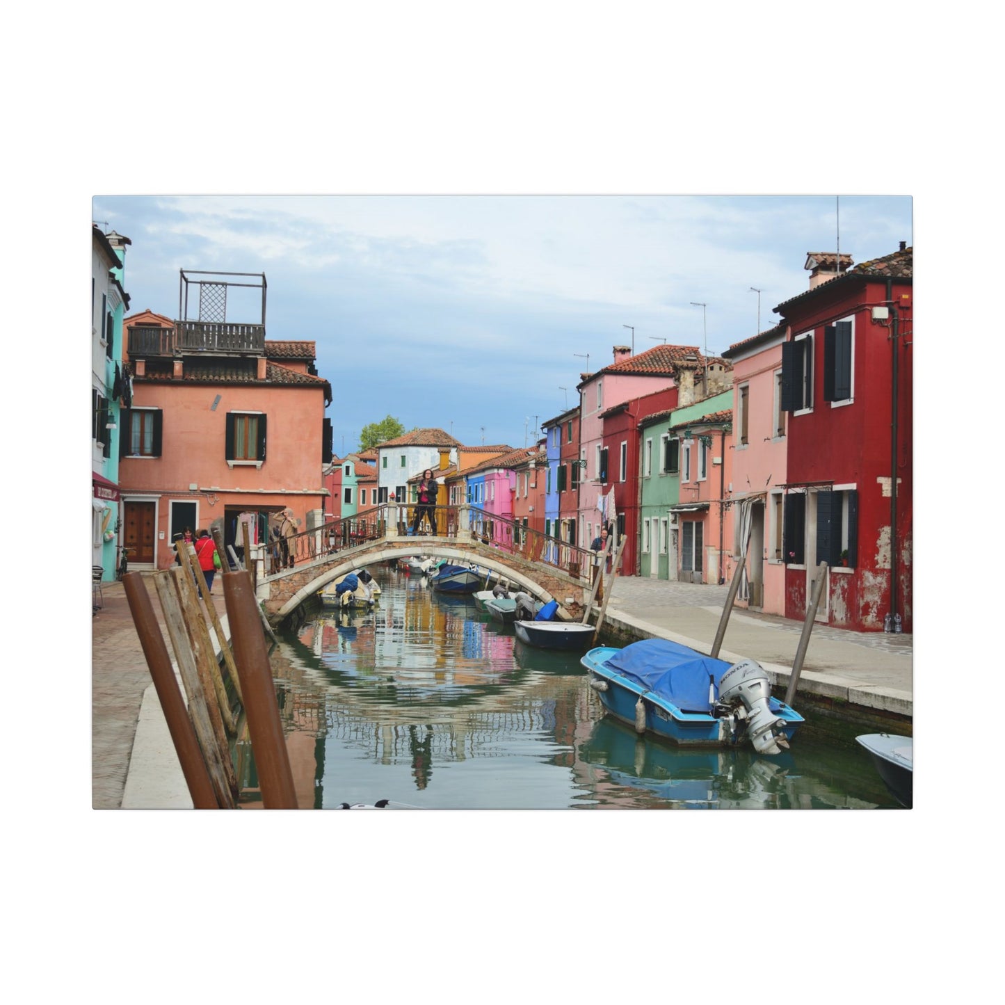 Mulano Canal Bridge Matte Canvas Wall Art — Stretched Multi-Size