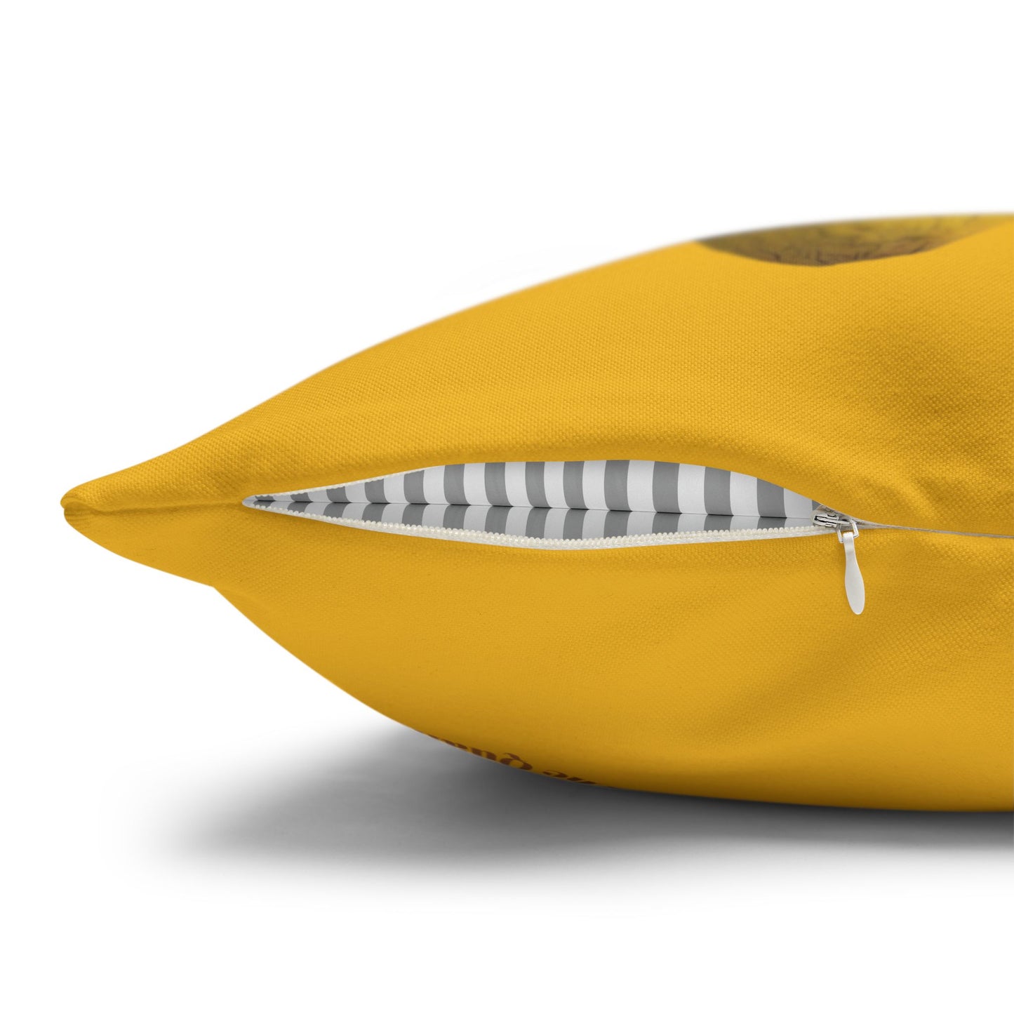 black-pillowcase-robin-and-pears-tree-and-sunflower-design - front view