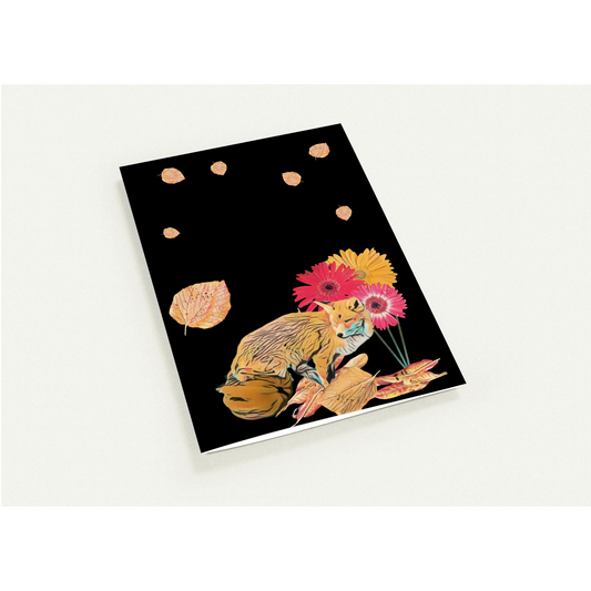 light-blues-autumnal-fox-and-pumpkin-greeting-cards-pack-of-10-cozy-designs - front view