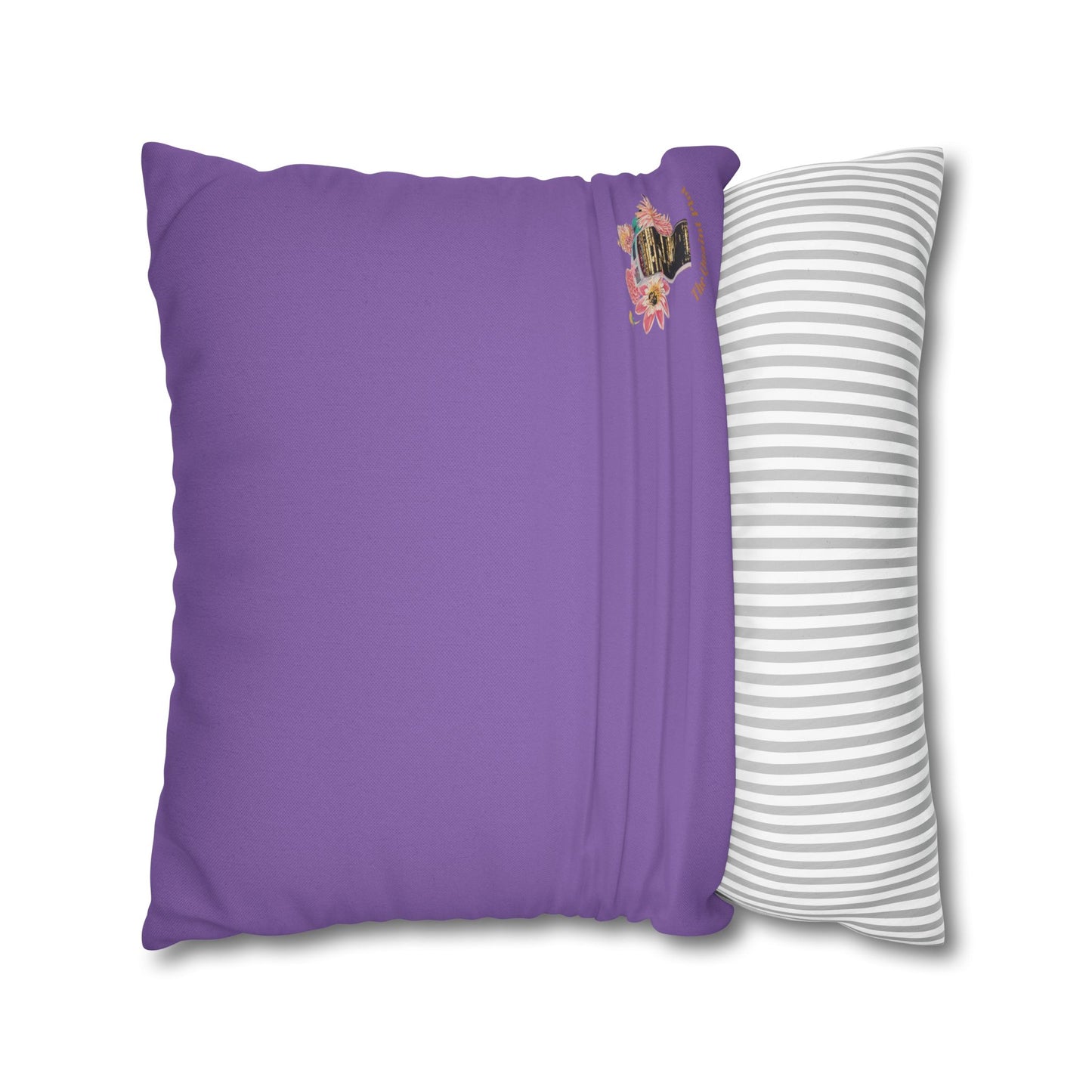 lavander-pillowcase-squirrels-and-apple-tree-floral-design - front view