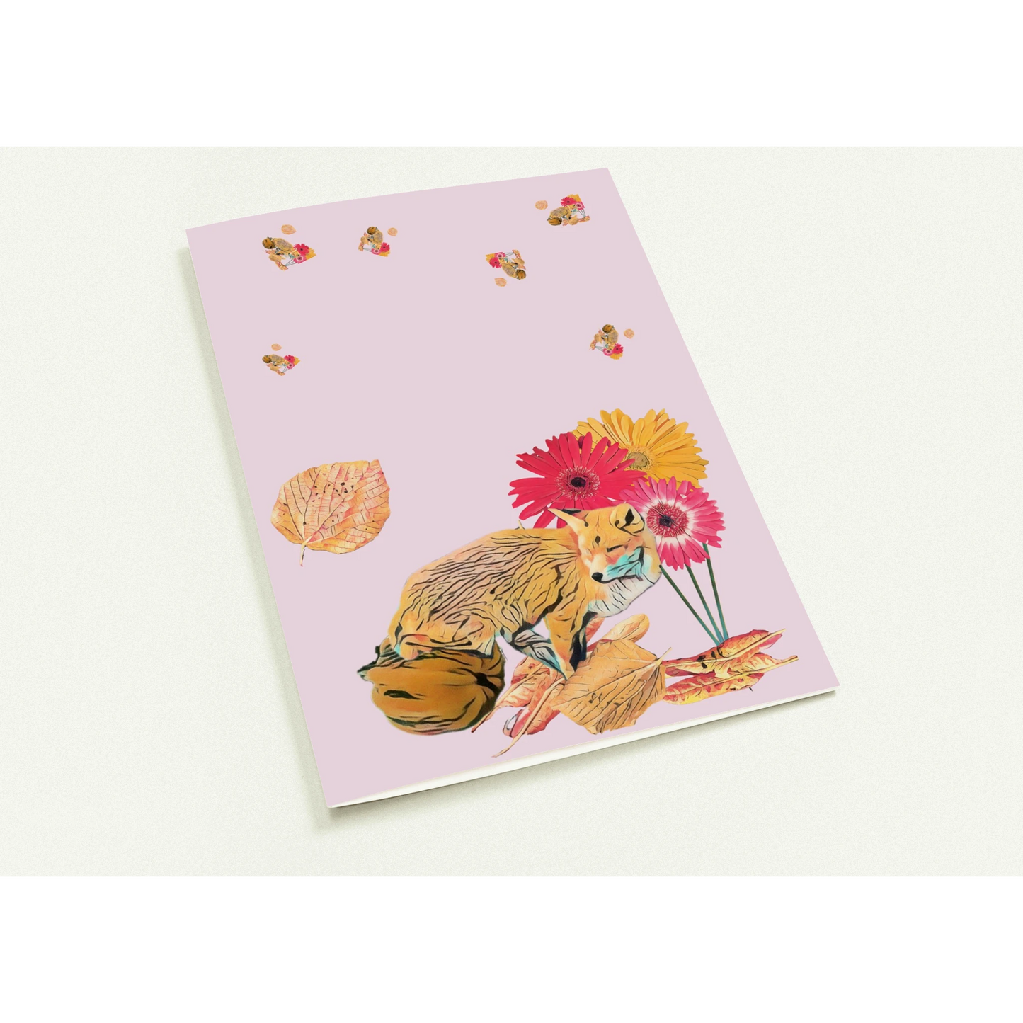 light-blues-autumnal-fox-and-pumpkin-greeting-cards-pack-of-10-cozy-designs - front view