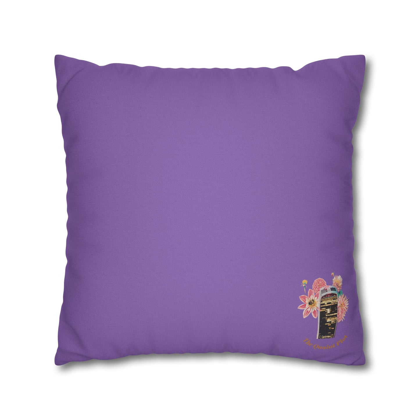 lavander-pillowcase-squirrels-and-apple-tree-floral-design - front view