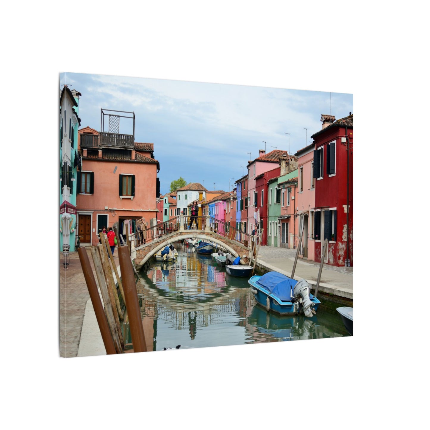 Mulano Canal Bridge Matte Canvas Wall Art — Stretched Multi-Size