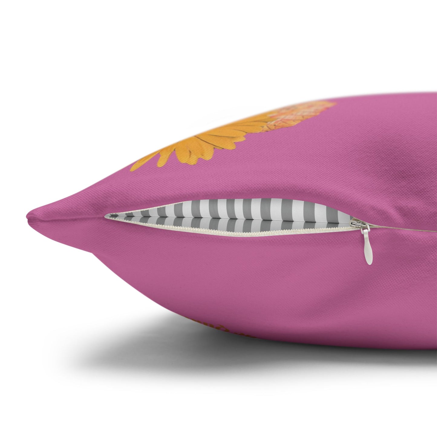 light-pink-pillowcase-cozy-fox-pumpkins-and-chrysanthemum-autumn-leaves-design - front view