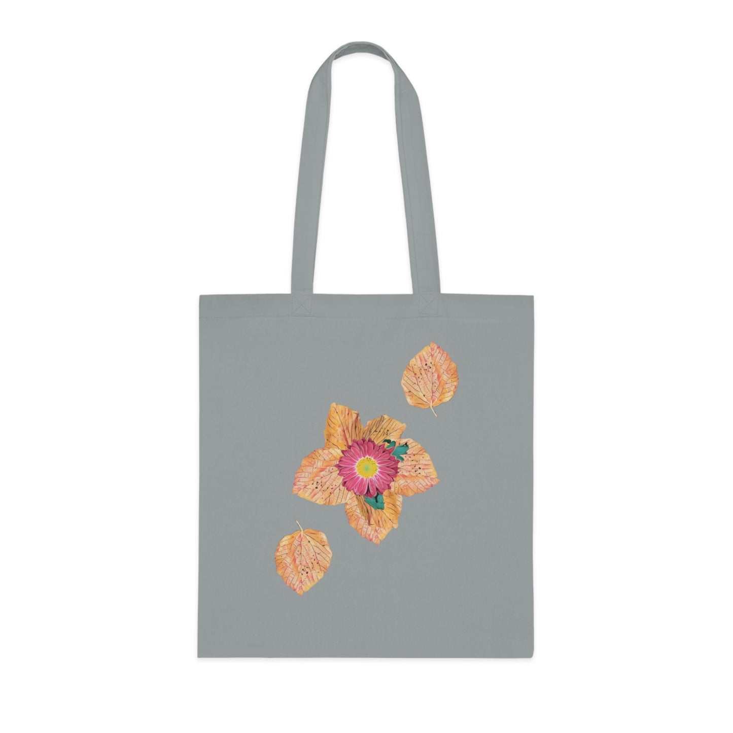 fallen-leaves-autumn-design-with-red-flower - front view