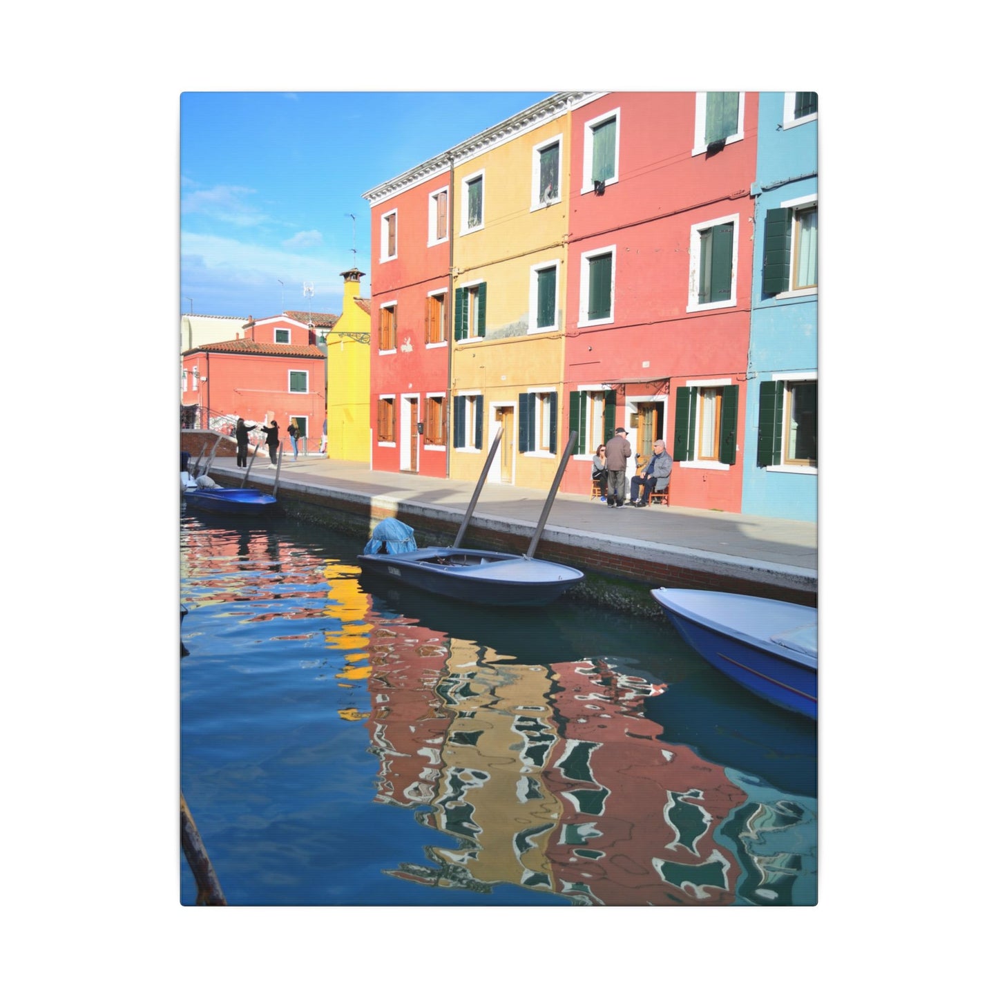 Matte Canvas Wall Art — Reflection of Colourful Houses in Mulano