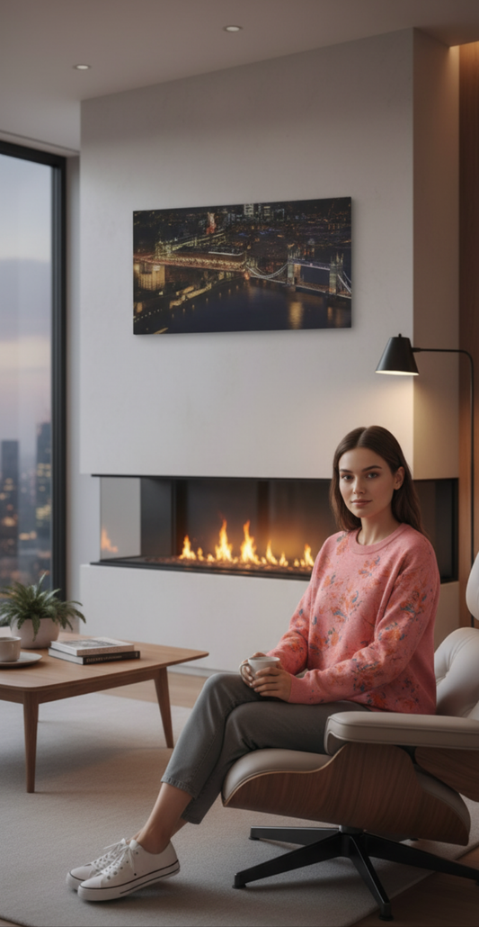 Peach Foliage Knitted crew neck sweater