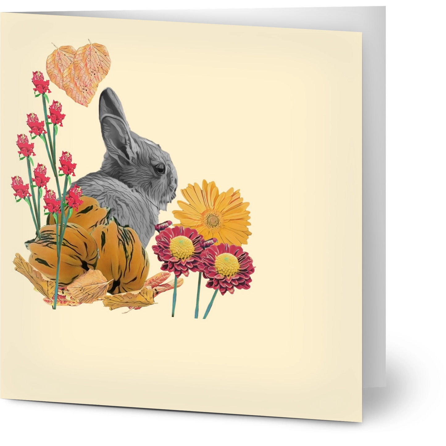 cute-rabbit-pumpkin-themed-greeting-cards-pack-of-10-personalized-cards - front view
